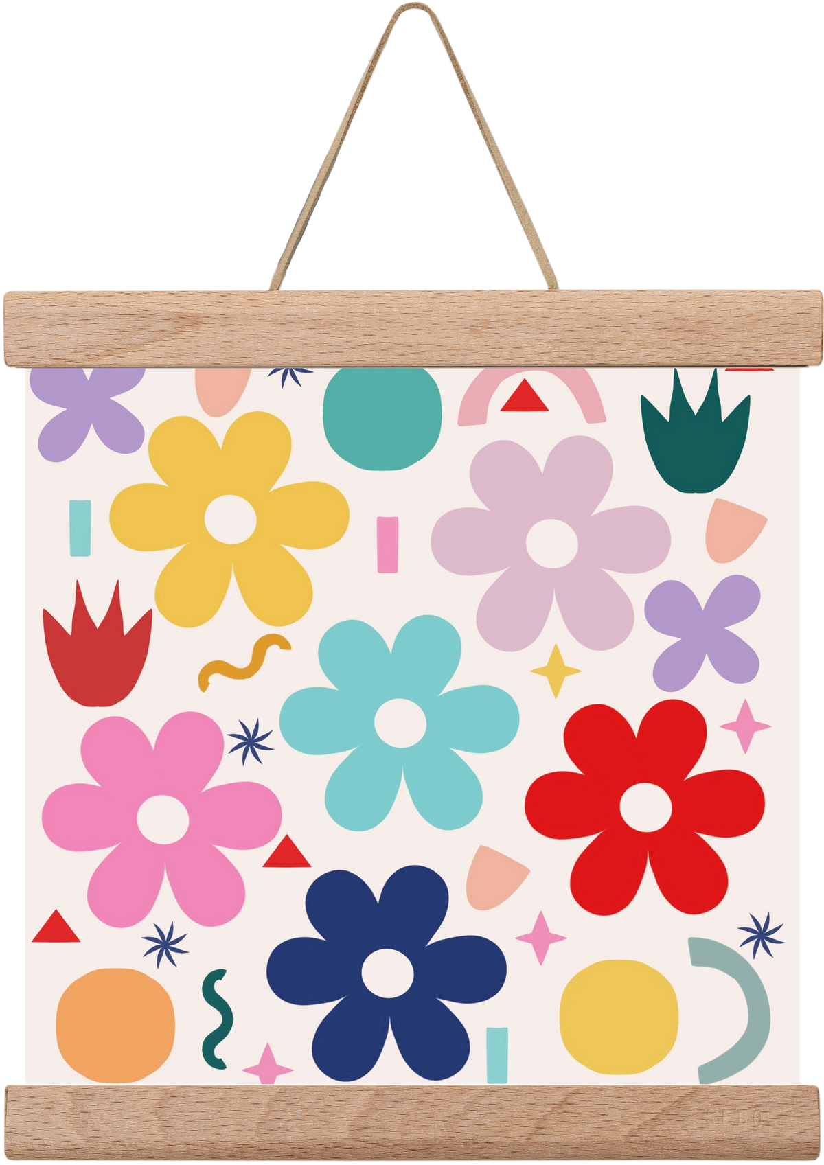 Happy Florals , 20x20 cm (20x20 cm), Tölgy akasztó