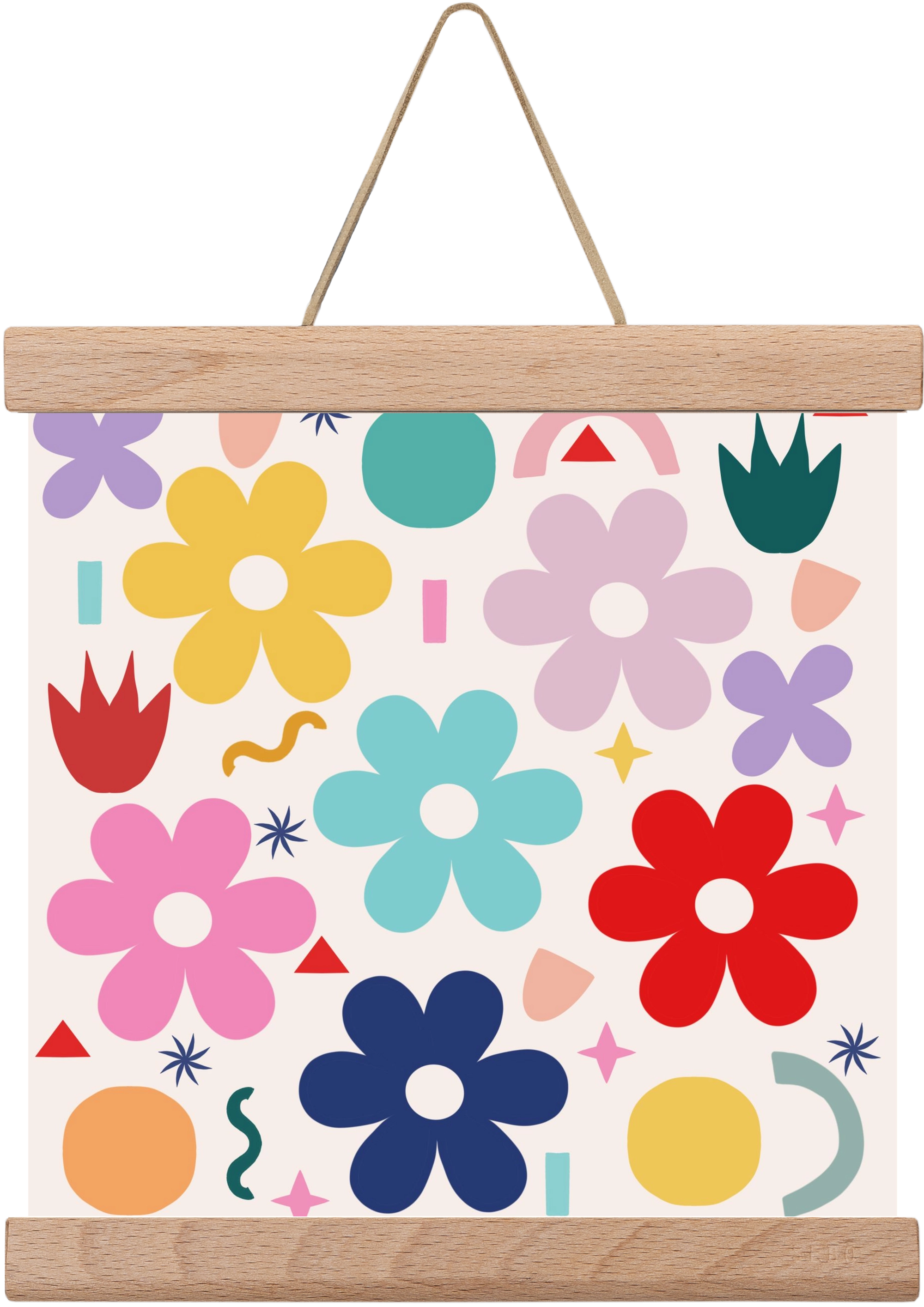 Happy Florals , 20x20 cm (20x20 cm), Tölgy akasztó