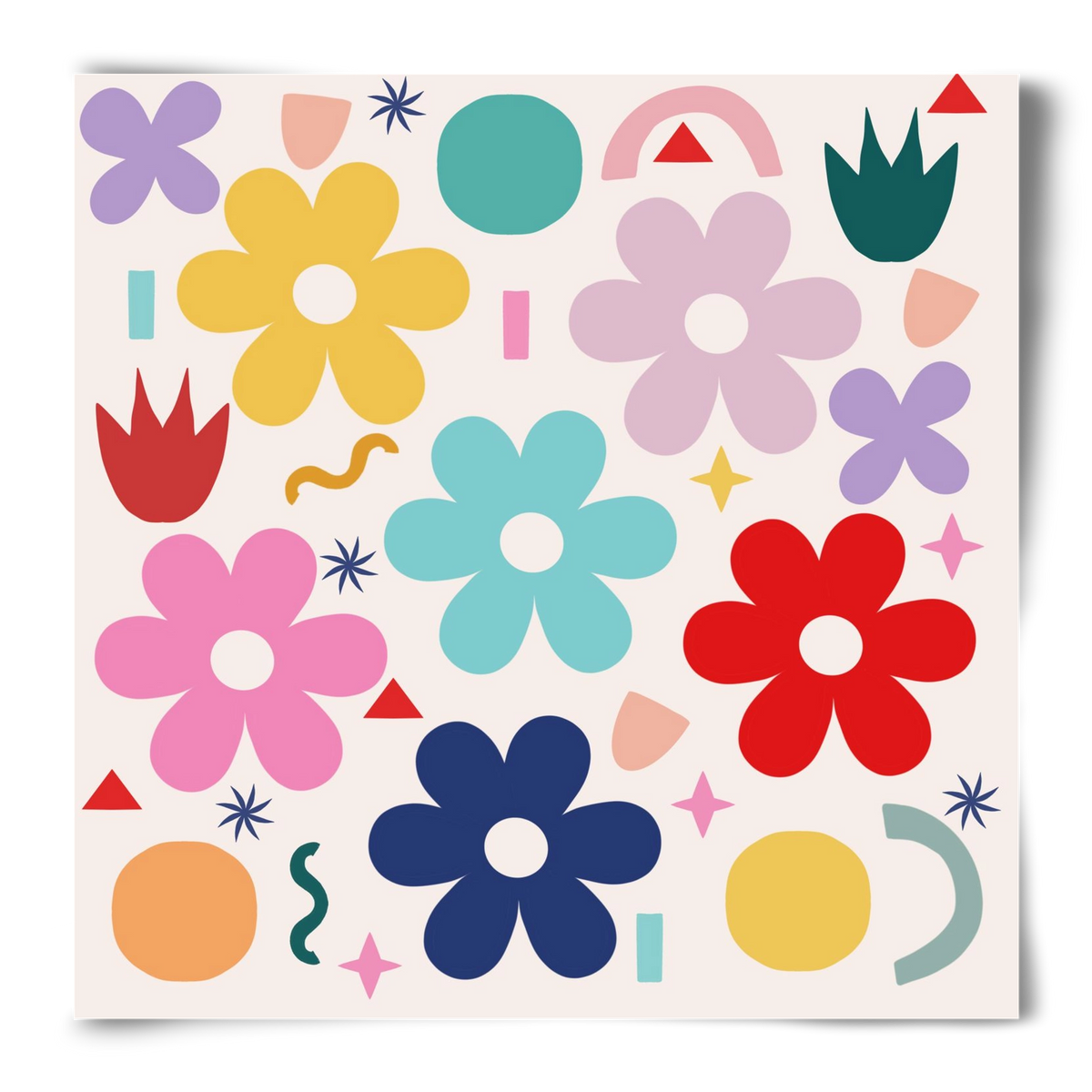 Happy Florals , 50x50 cm, Keret nélkül