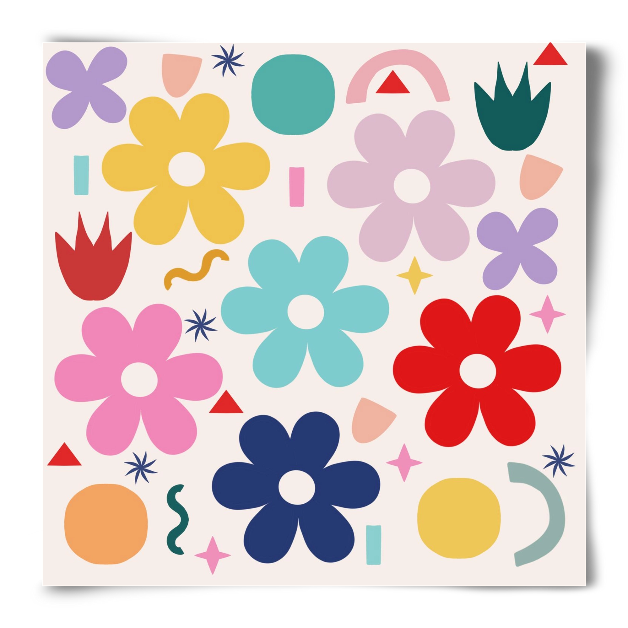 Happy Florals , 50x50 cm, Keret nélkül