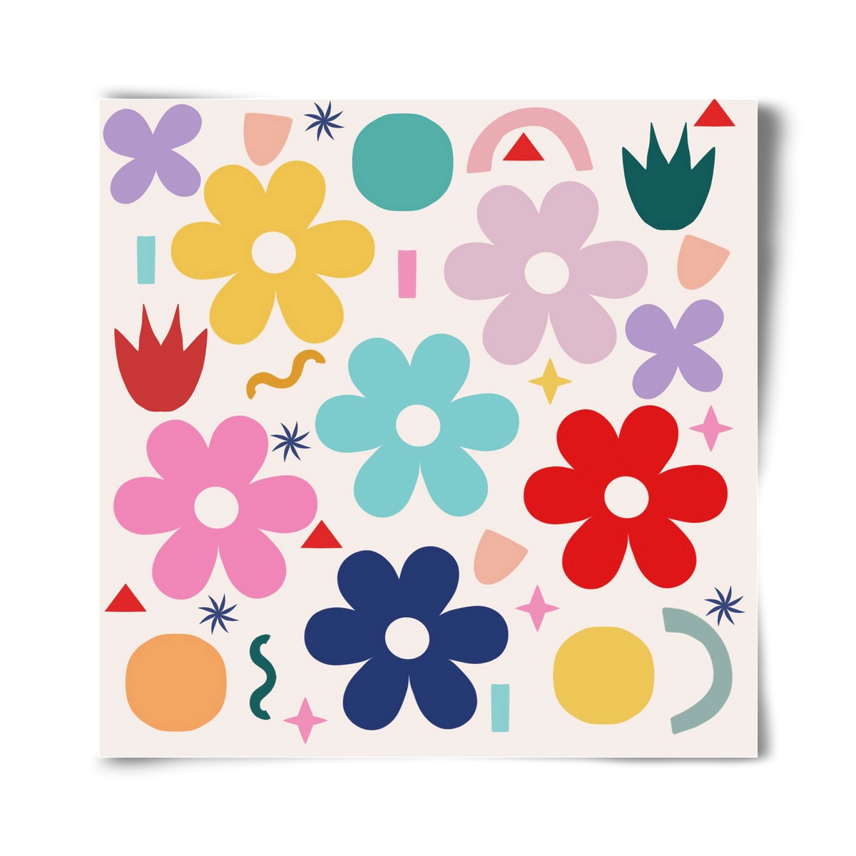 Happy Florals , 40x40 cm, Keret nélkül