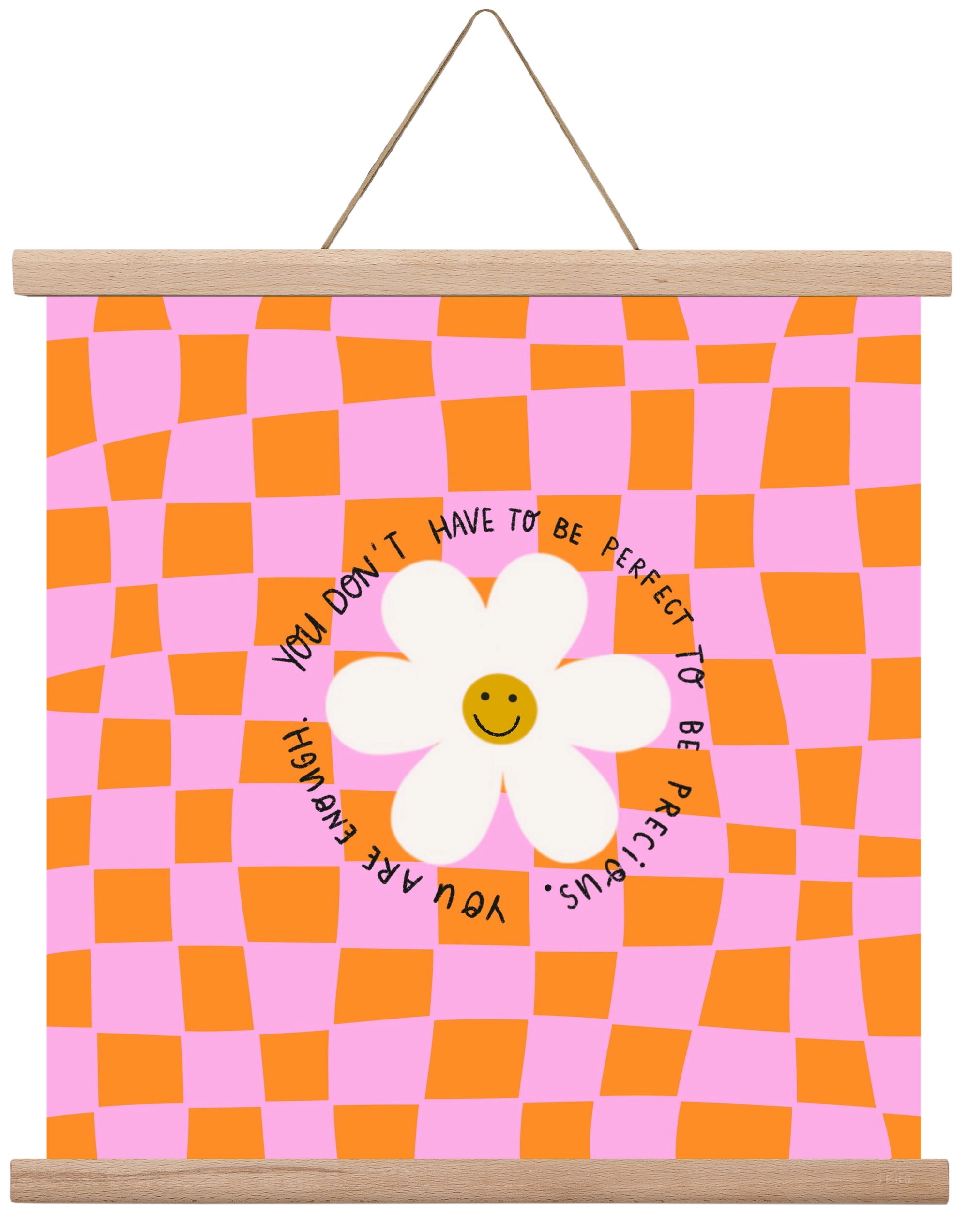 You Don’t Have To Be Perfect , 40x40 cm (40x40 cm), Tölgy akasztó