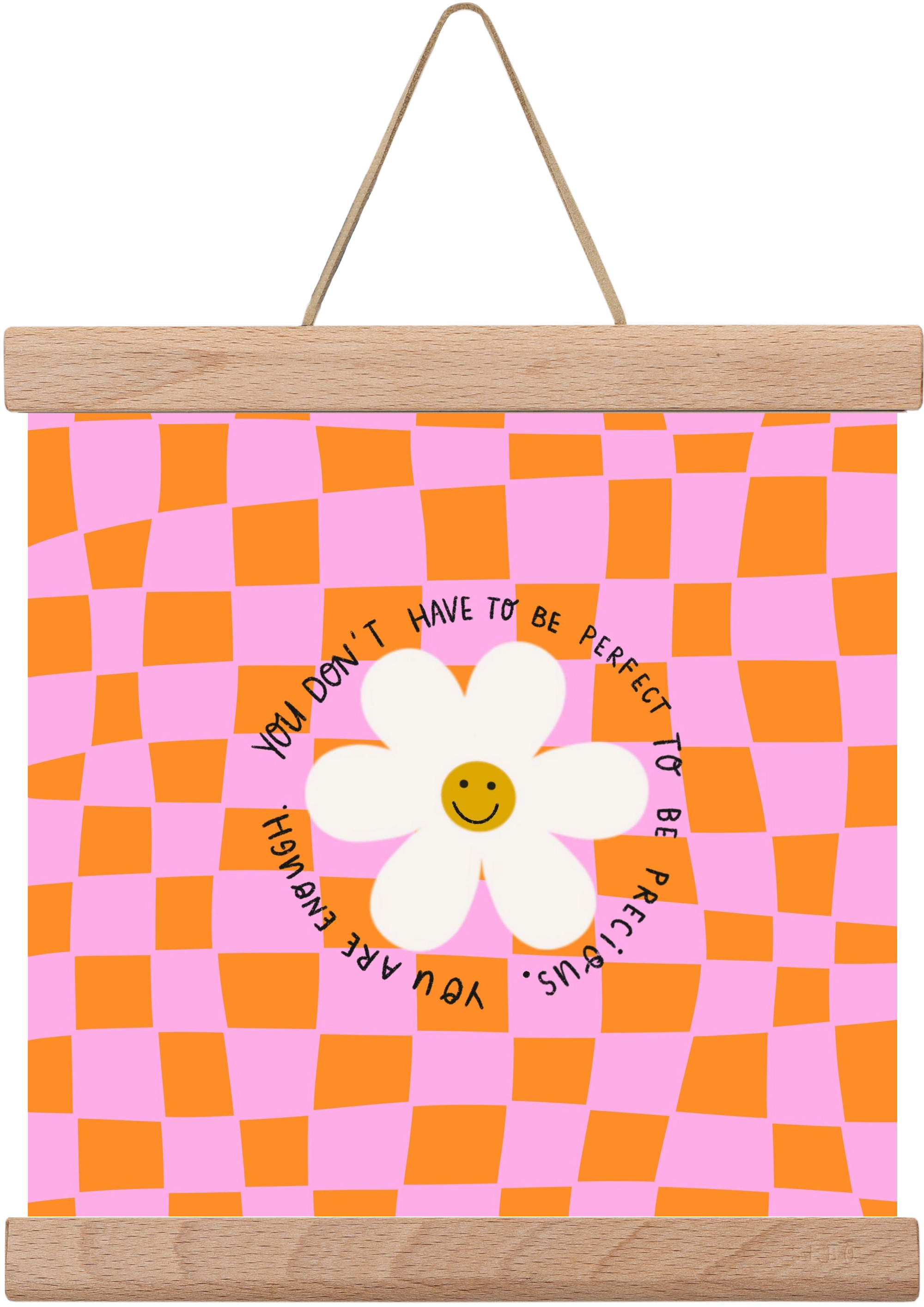 You Don’t Have To Be Perfect , 20x20 cm (20x20 cm), Tölgy akasztó