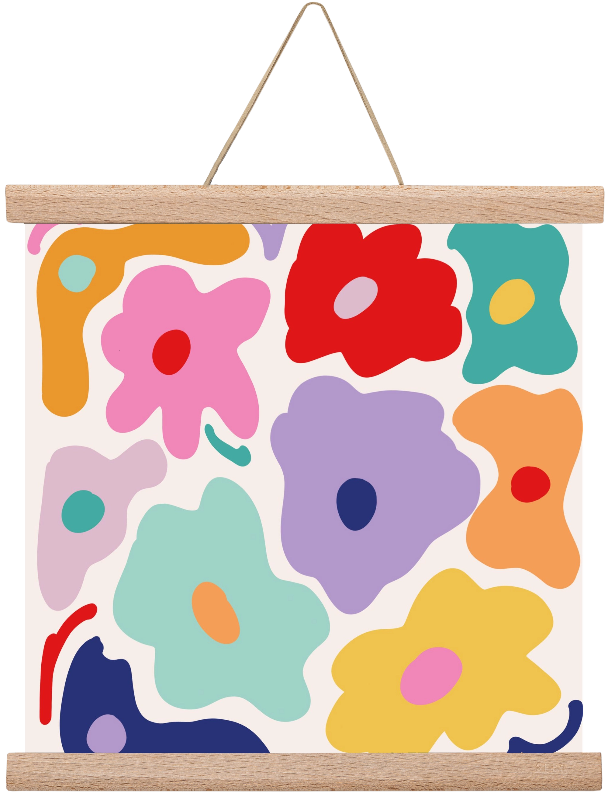 Liquid Flowers , 30x30 cm (30x30 cm), Tölgy akasztó