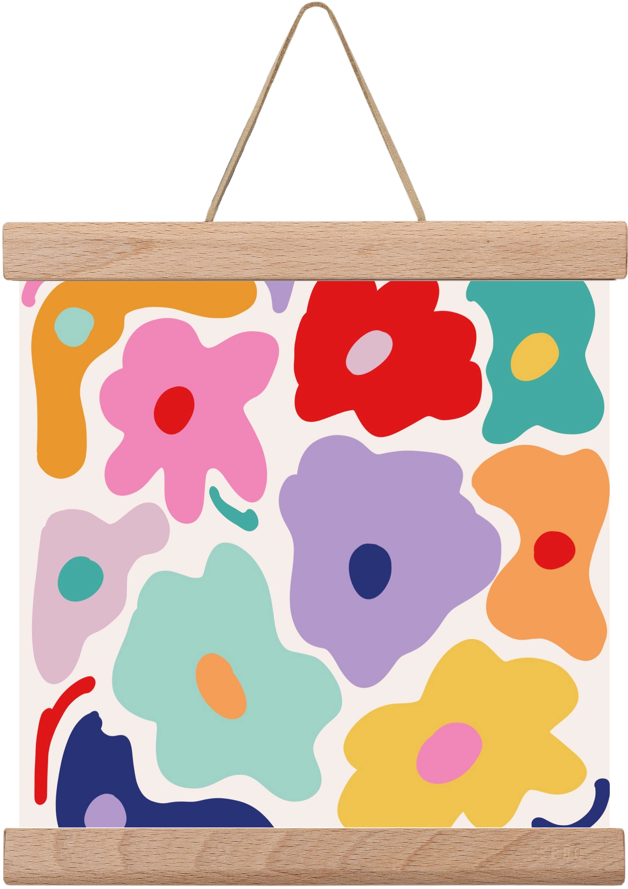 Liquid Flowers , 20x20 cm (20x20 cm), Tölgy akasztó