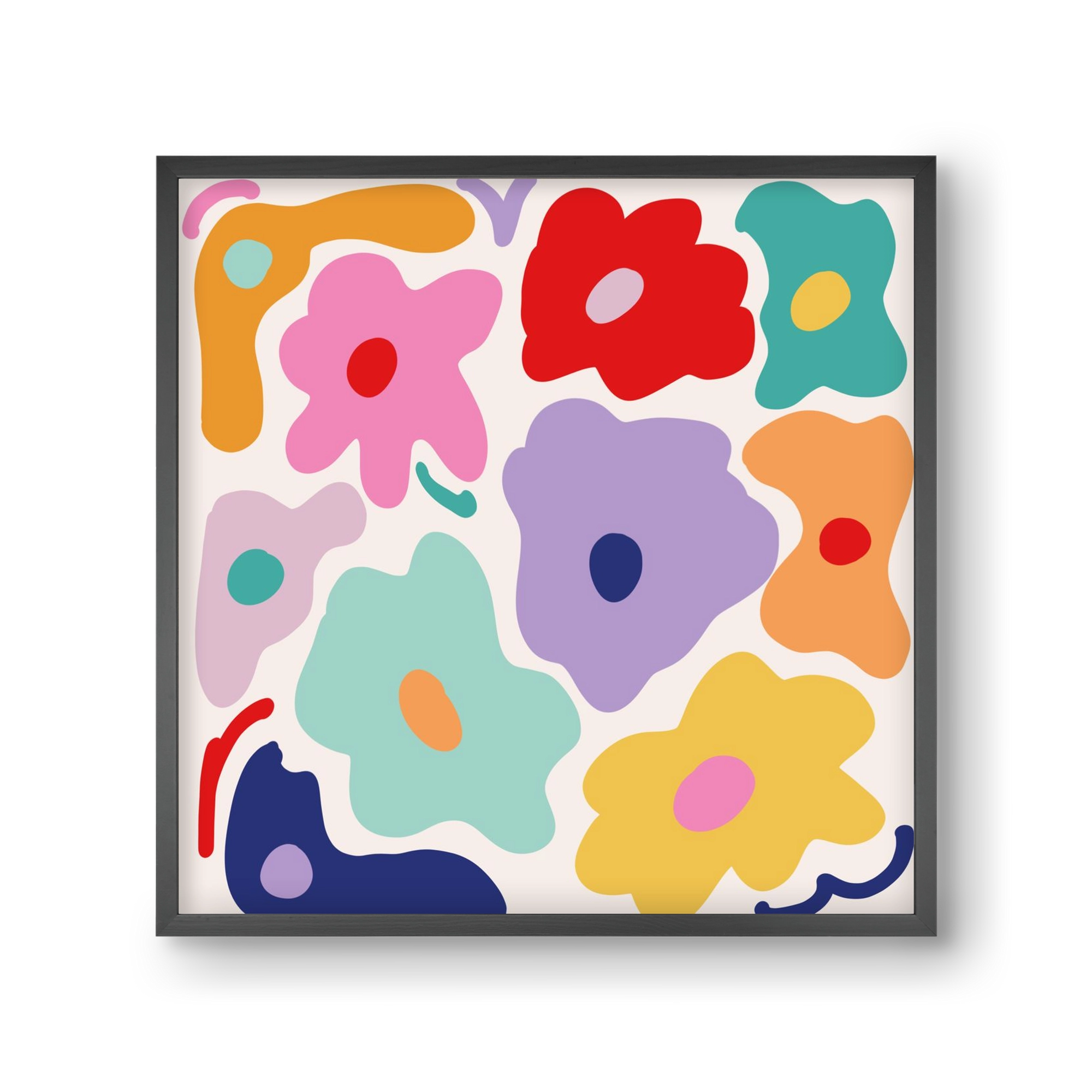 Liquid Flowers , 30x30 cm (30x30 cm), Fekete keret