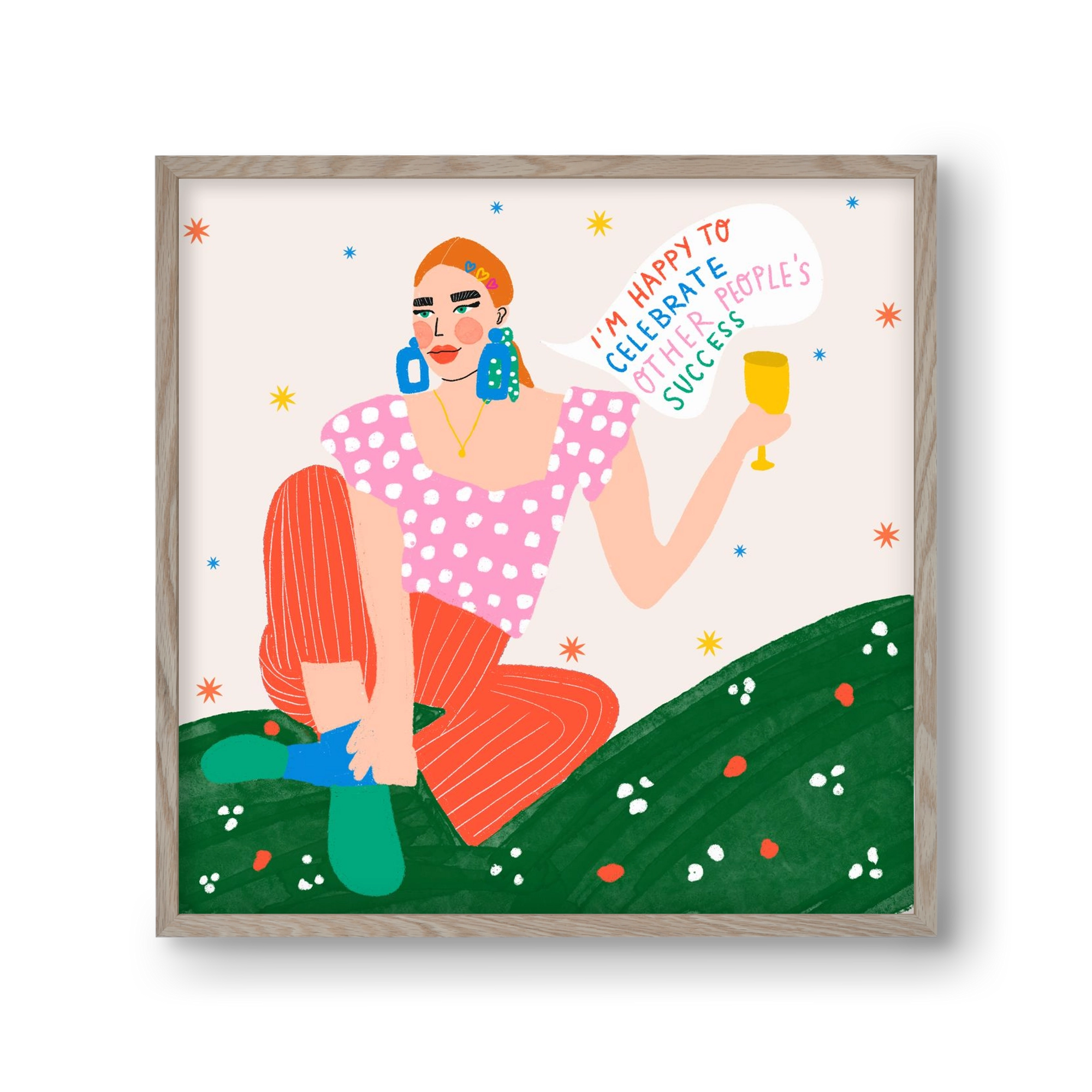 Be Happy For Others , 30x30 cm (30x30 cm), Tölgy keret