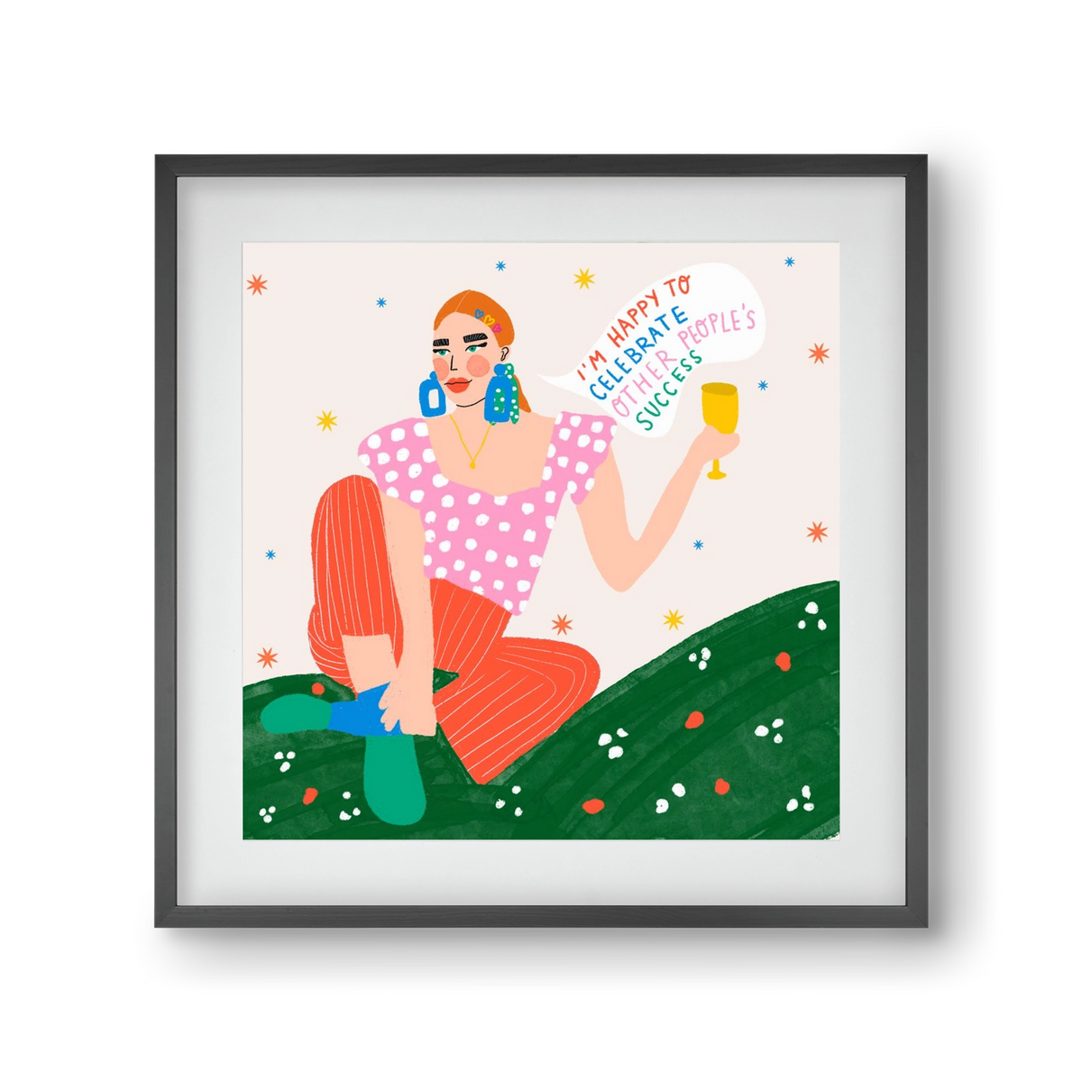 Be Happy For Others , 30x30 cm (20x20 cm), Fekete keret, paszpartuval