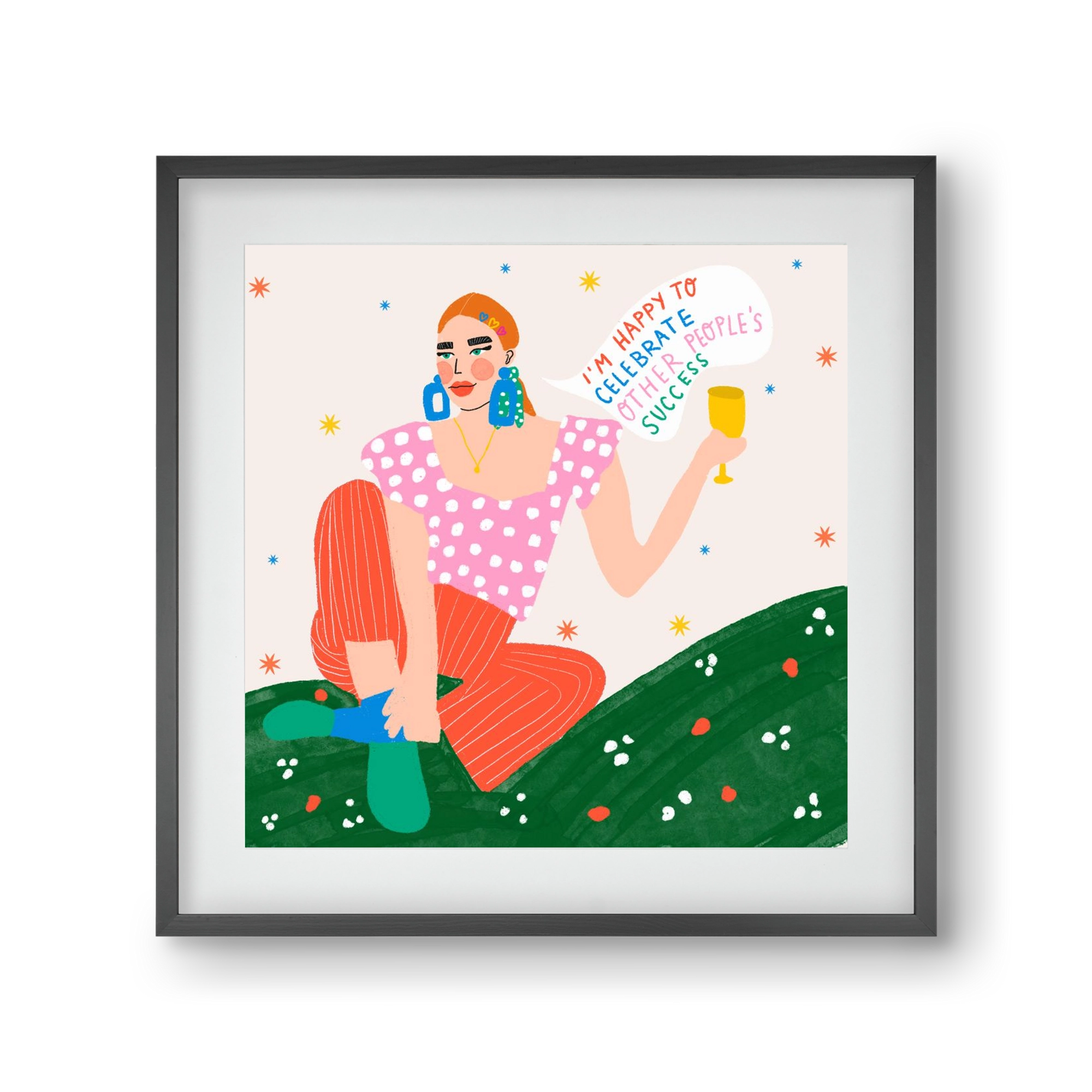 Be Happy For Others , 30x30 cm (20x20 cm), Fekete keret, paszpartuval