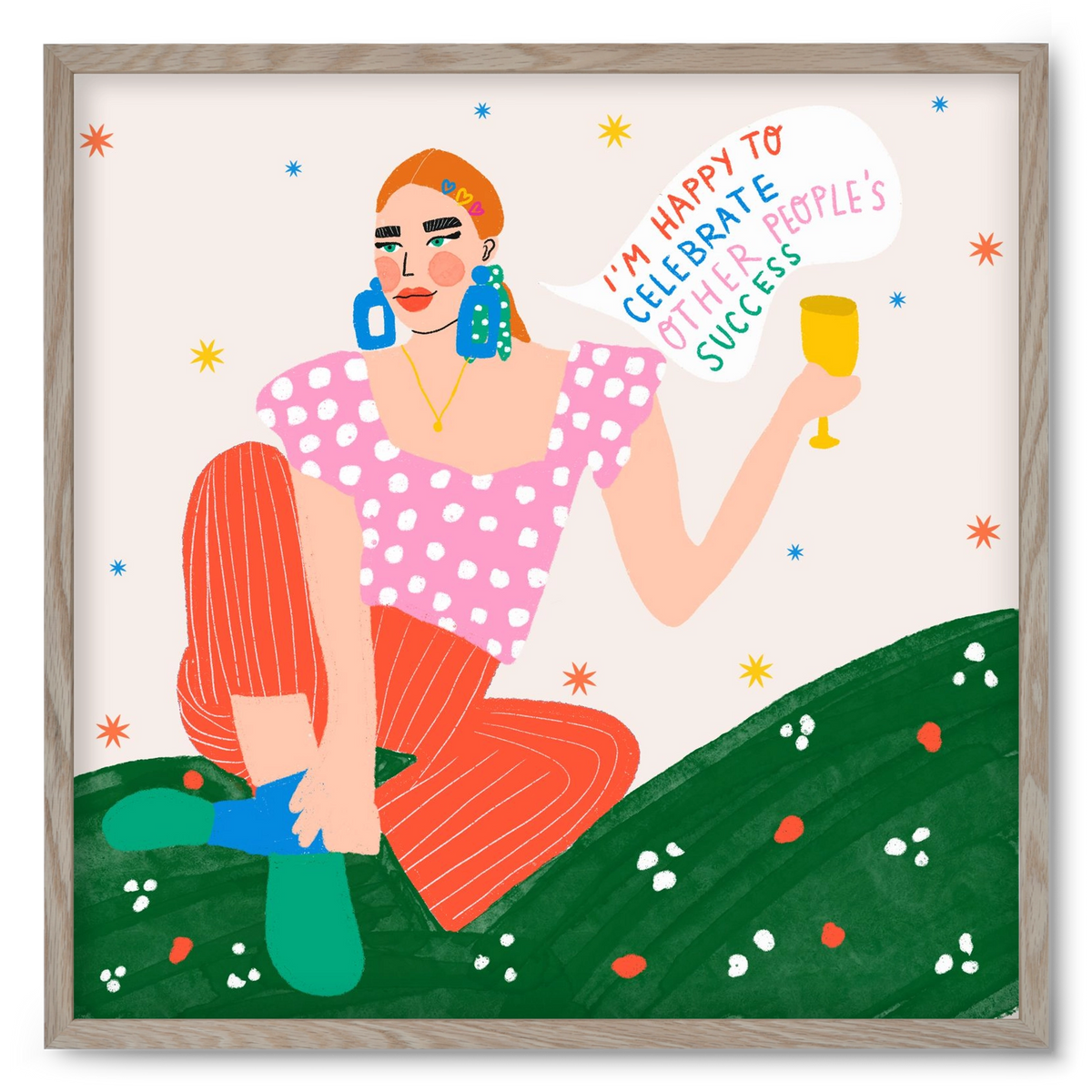 Be Happy For Others , 50x50 cm (50x50 cm), Tölgy keret