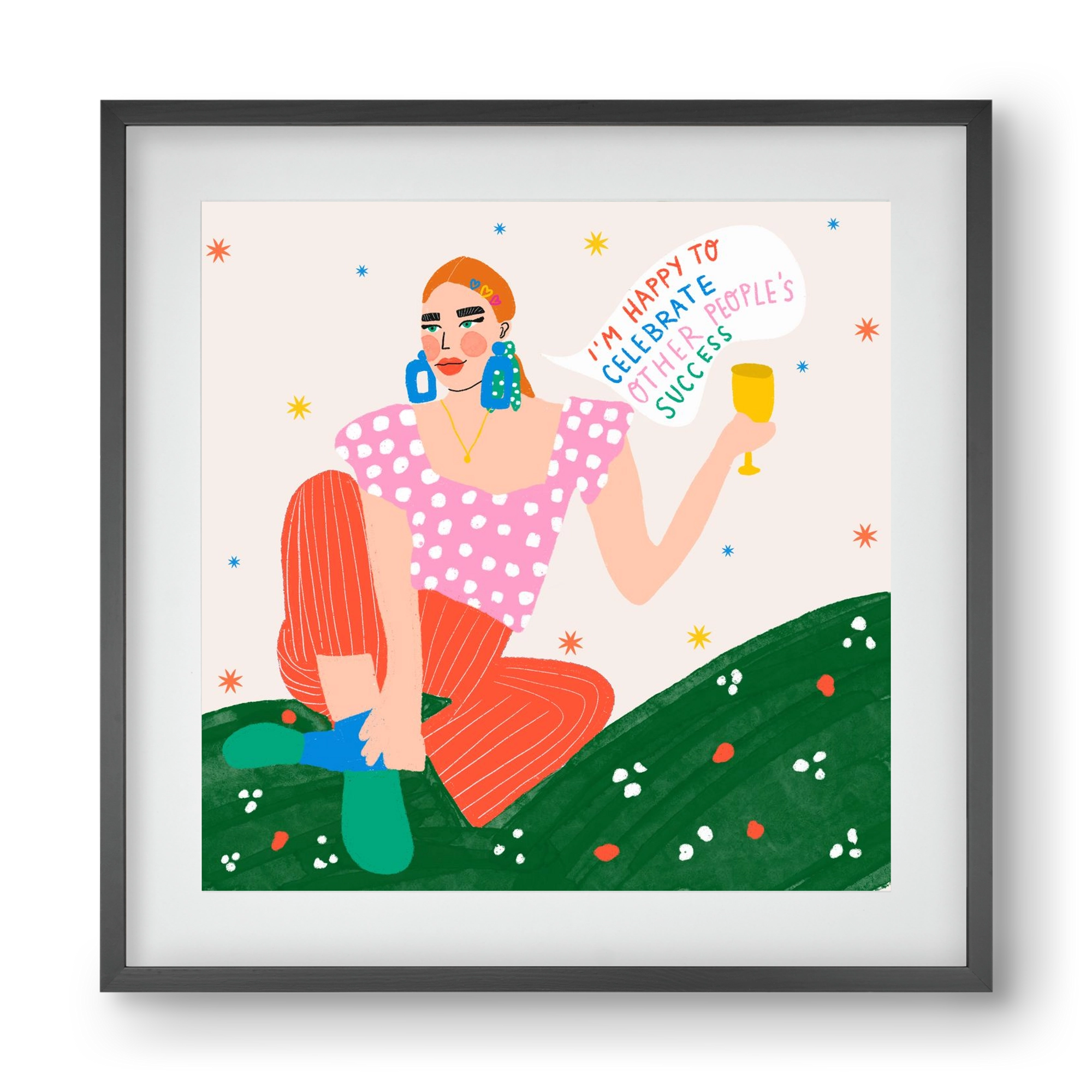 Be Happy For Others , 40x40 cm (30x30 cm), Fekete keret, paszpartuval