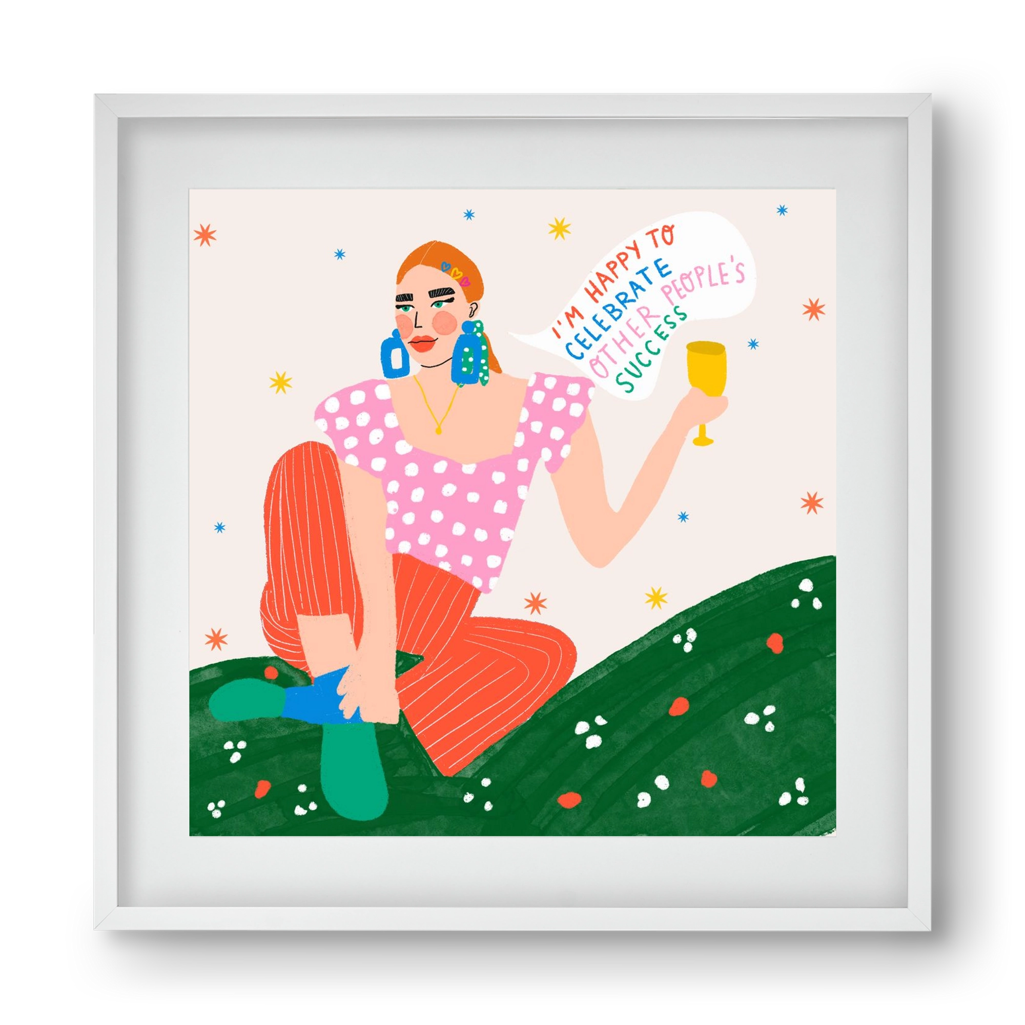 Be Happy For Others , 40x40 cm (30x30 cm), Fehér keret, paszpartuval