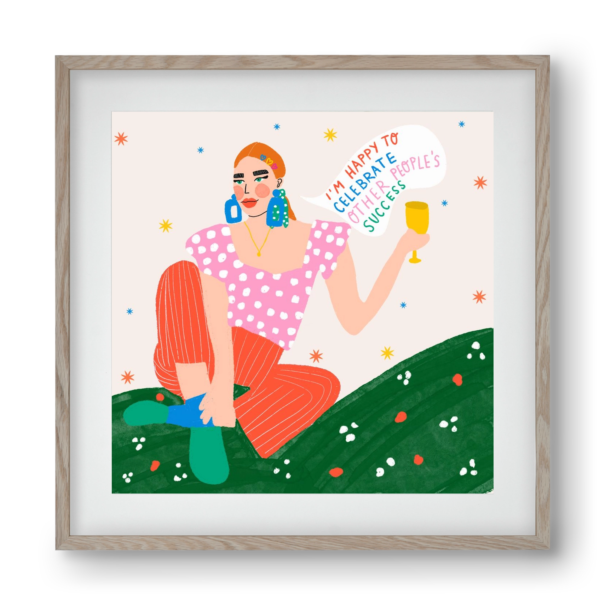 Be Happy For Others , 40x40 cm (30x30 cm), Tölgy keret, paszpartuval