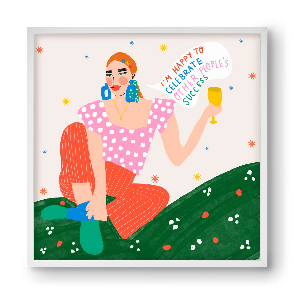 Be Happy For Others , 40x40 cm (40x40 cm), Fehér keret