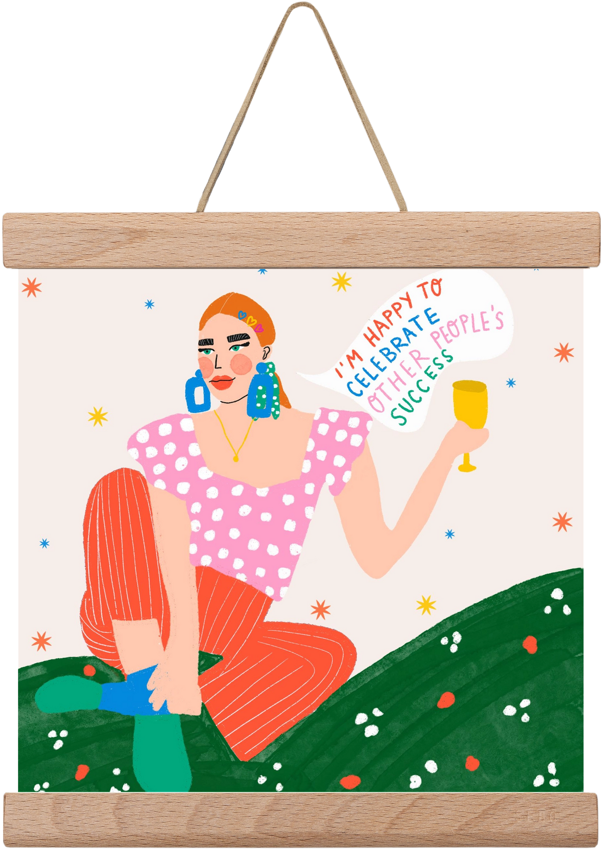 Be Happy For Others , 20x20 cm (20x20 cm), Tölgy akasztó