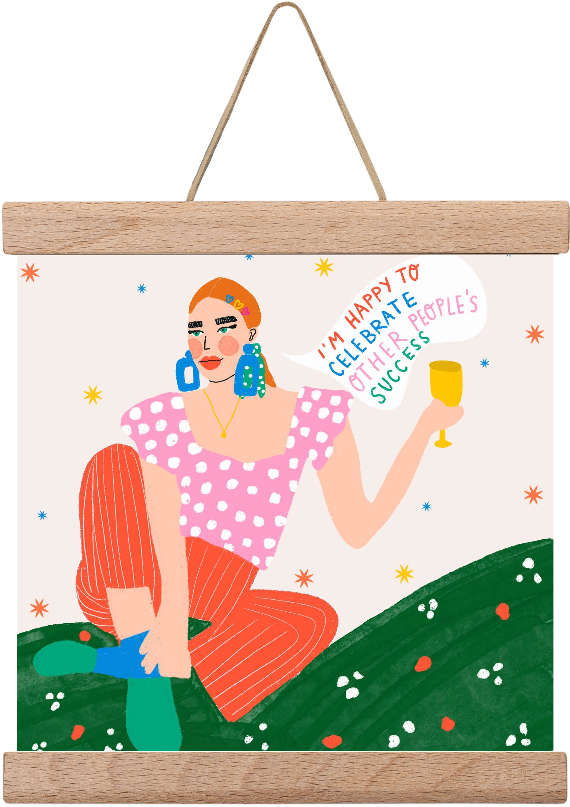 Be Happy For Others , 20x20 cm (20x20 cm), Tölgy akasztó