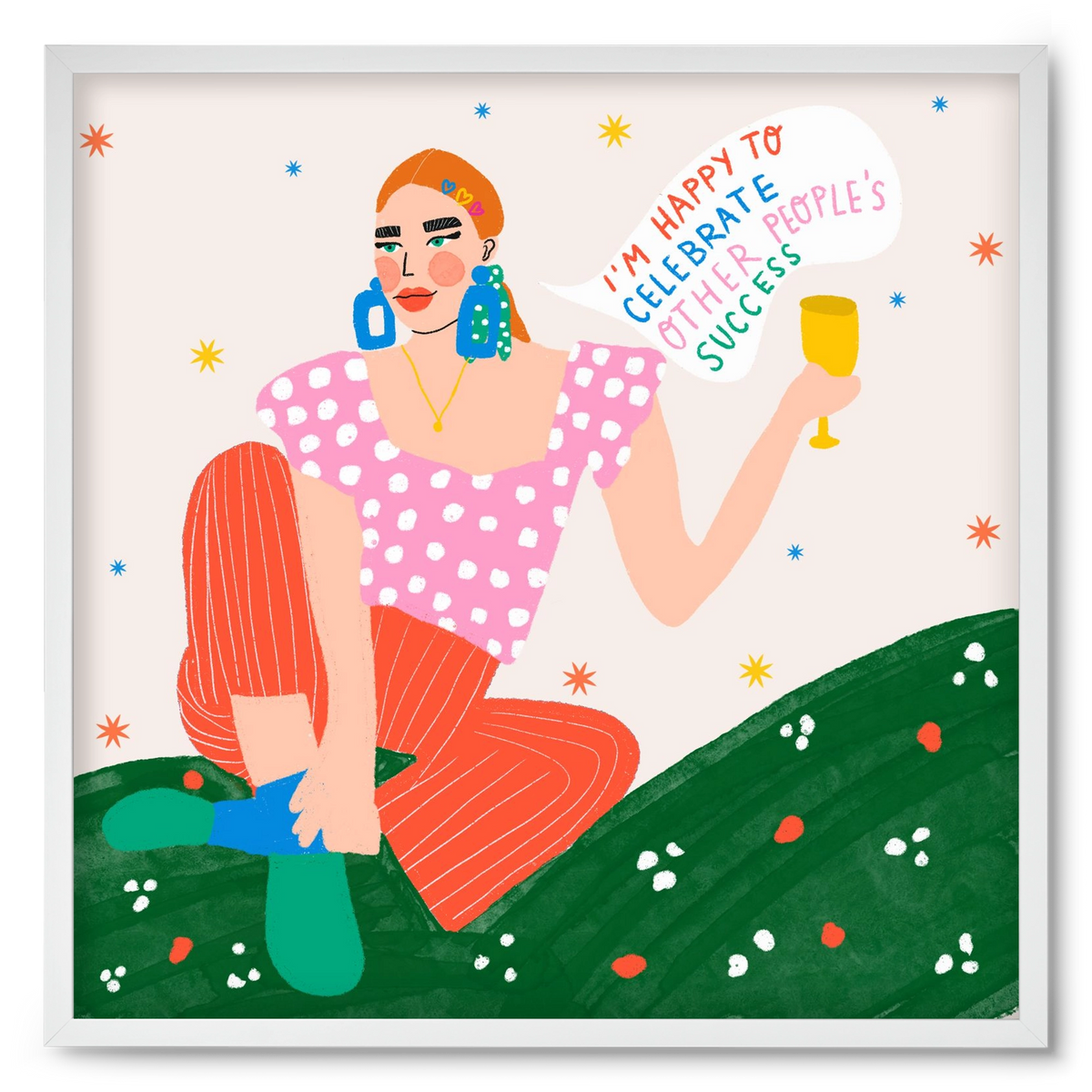 Be Happy For Others , 50x50 cm (50x50 cm), Fehér keret