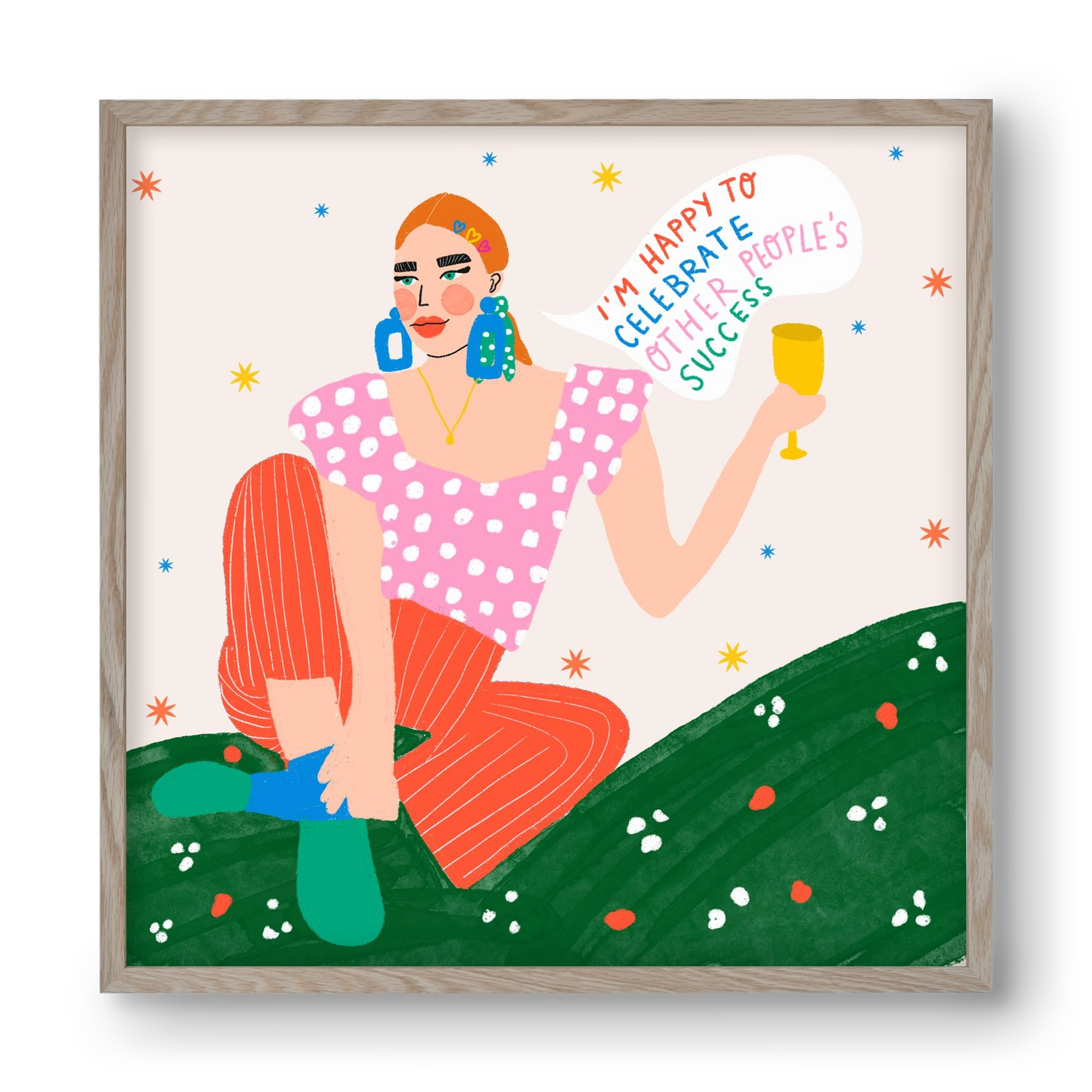 Be Happy For Others , 40x40 cm (40x40 cm), Tölgy keret