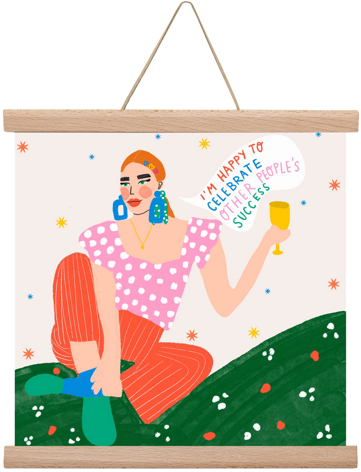 Be Happy For Others , 30x30 cm (30x30 cm), Tölgy akasztó