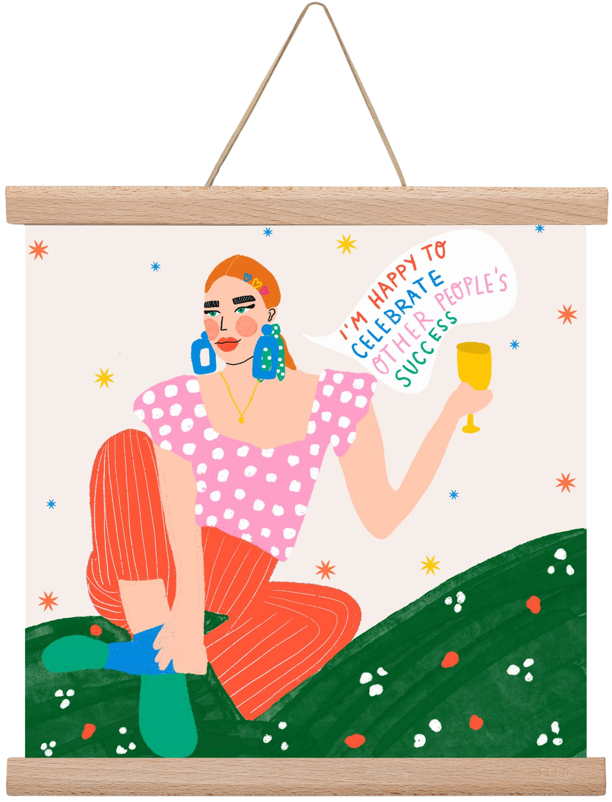 Be Happy For Others , 30x30 cm (30x30 cm), Tölgy akasztó