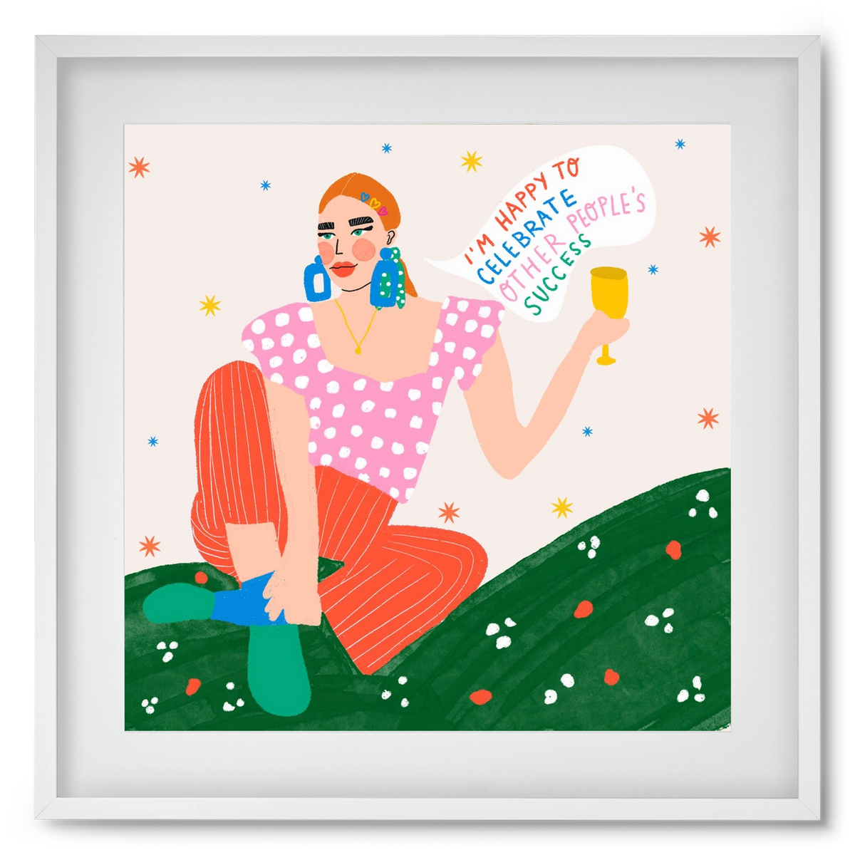 Be Happy For Others , 50x50 cm (40x40 cm), Fehér keret, paszpartuval