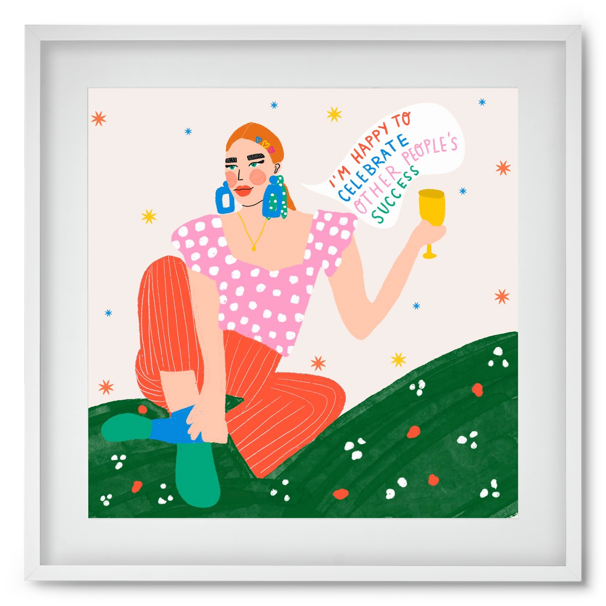 Be Happy For Others , 50x50 cm (40x40 cm), Fehér keret, paszpartuval