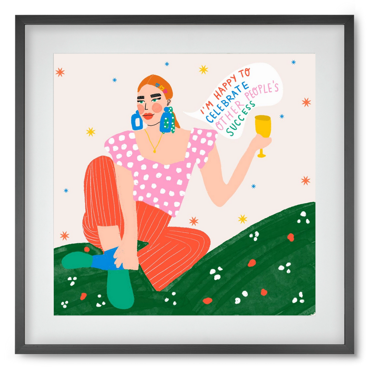 Be Happy For Others , 50x50 cm (40x40 cm), Fekete keret, paszpartuval