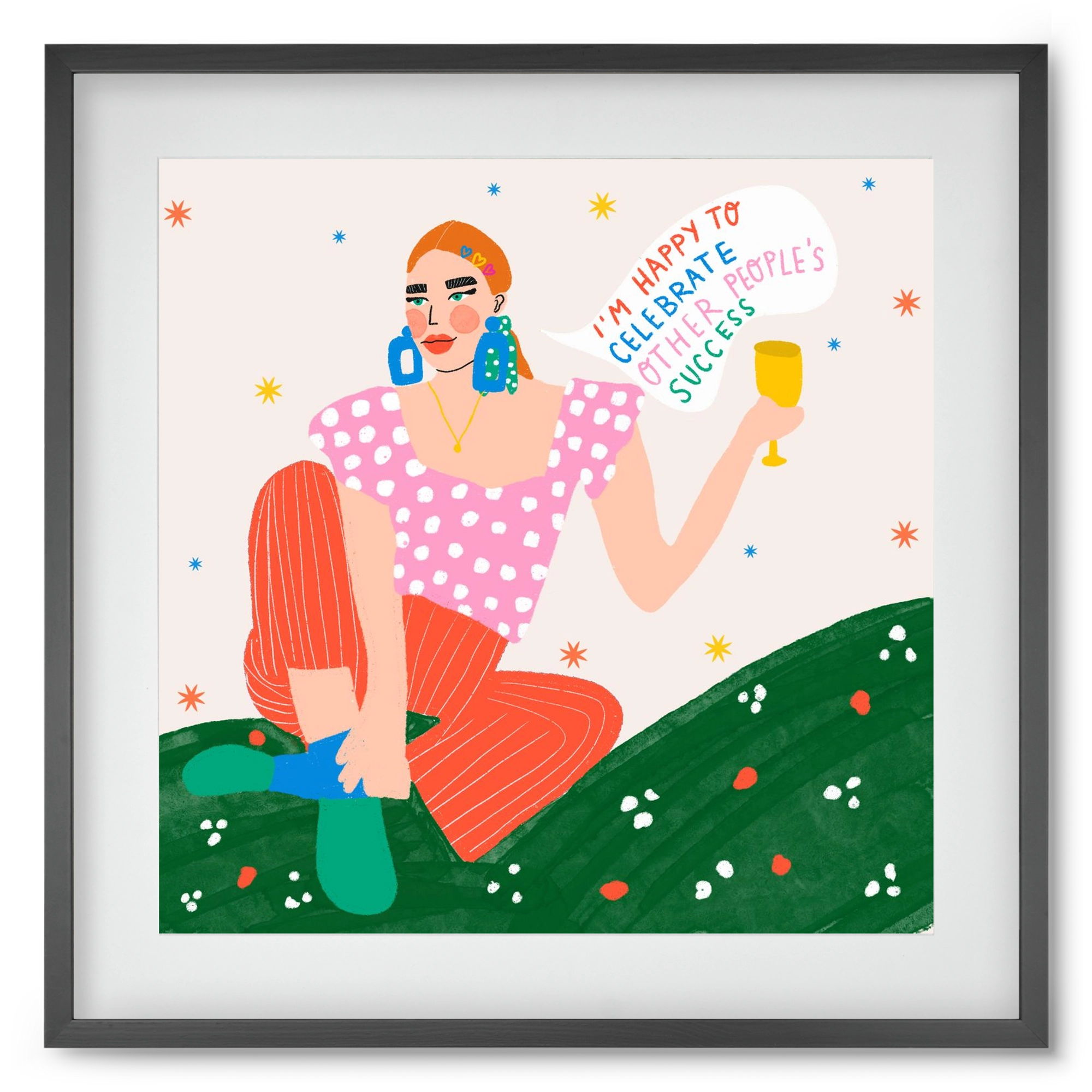 Be Happy For Others , 50x50 cm (40x40 cm), Fekete keret, paszpartuval