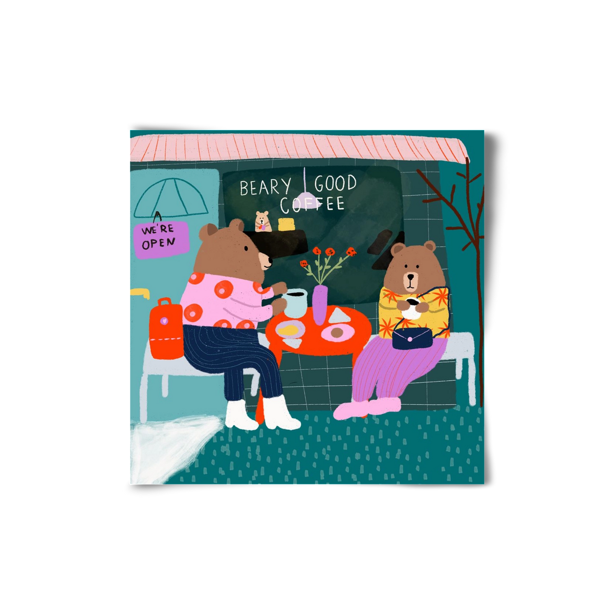 The Bear-y good Coffee Shop , 20x20 cm, Keret nélkül