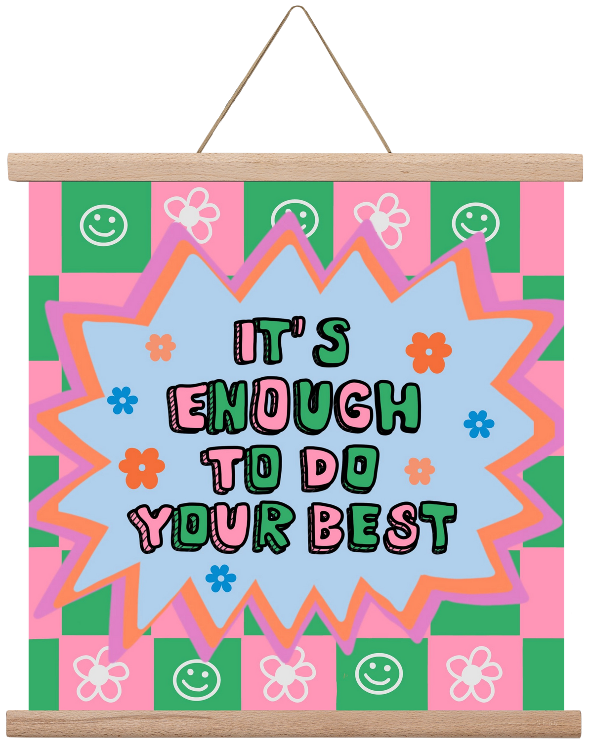 It’s Enough To Do Your Best , 40x40 cm (40x40 cm), Tölgy akasztó