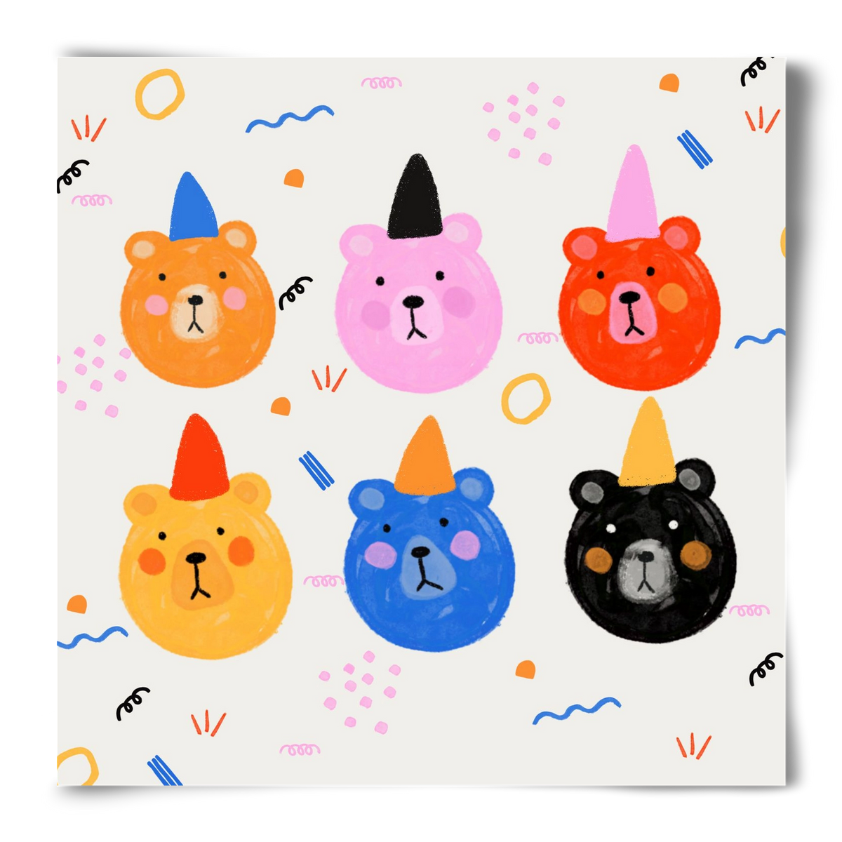 Party Bears , 50x50 cm, Keret nélkül