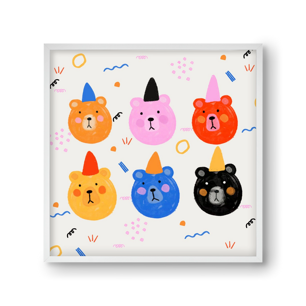 Party Bears , 30x30 cm (30x30 cm), Fehér keret