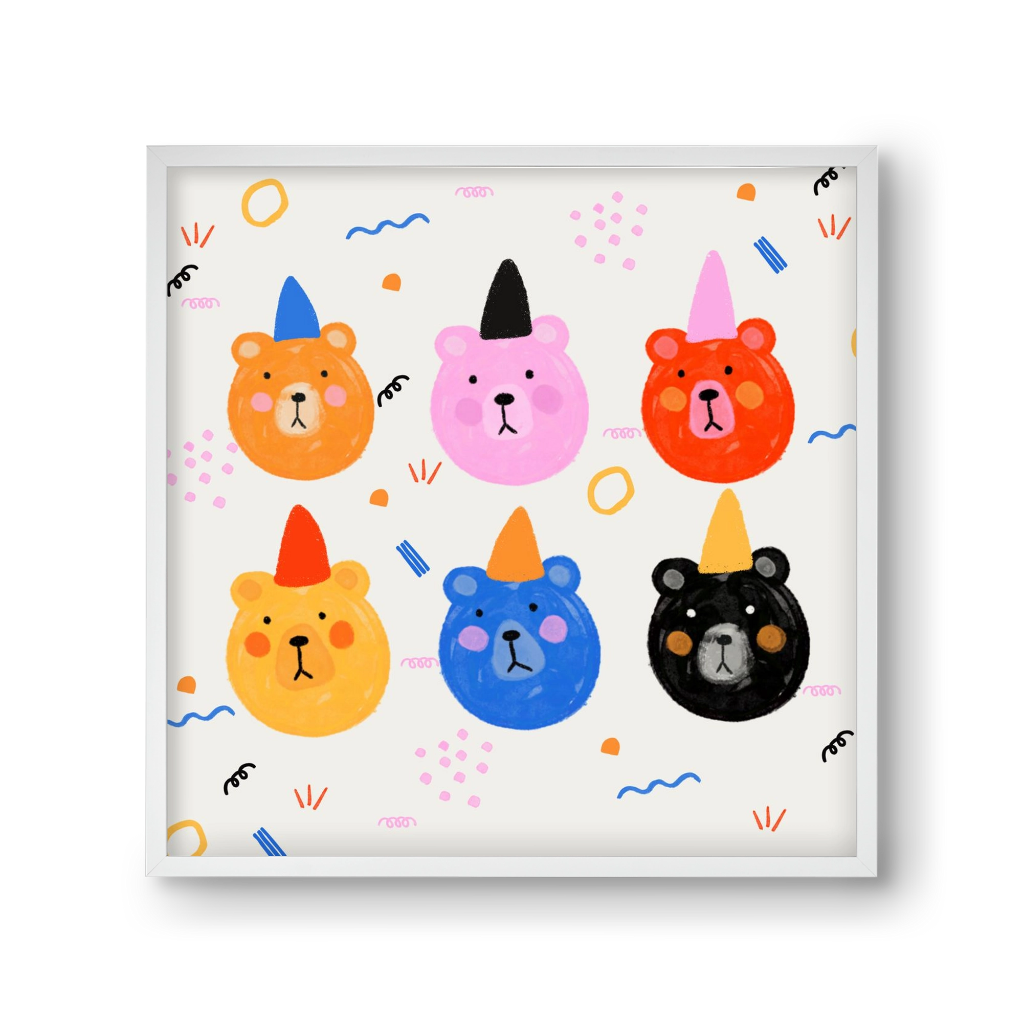 Party Bears , 30x30 cm (30x30 cm), Fehér keret