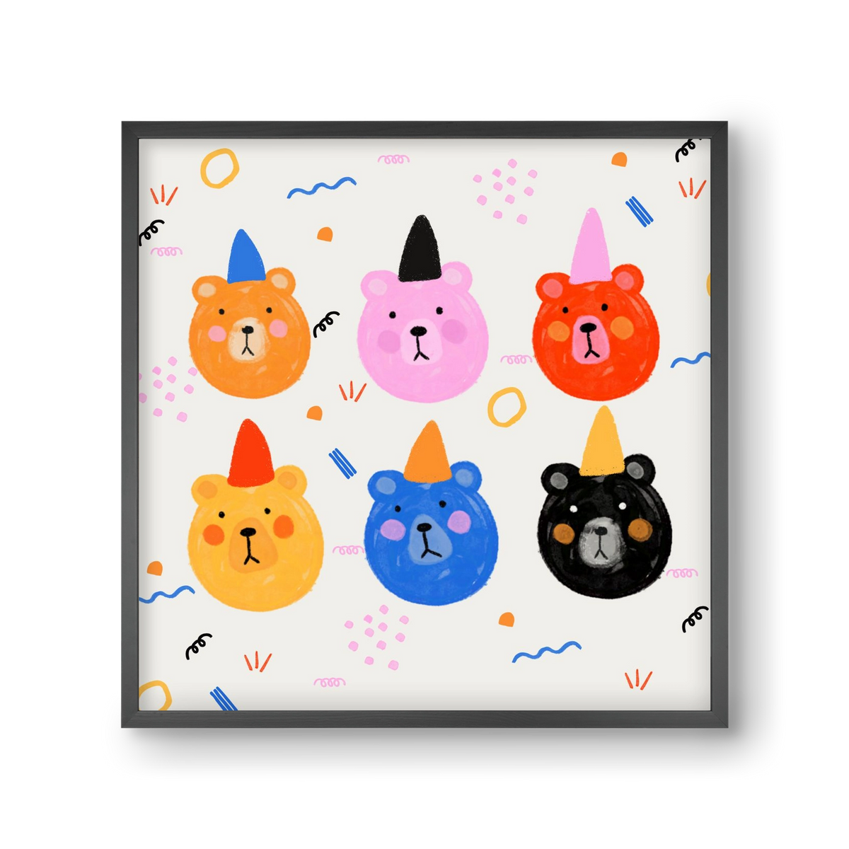 Party Bears , 30x30 cm (30x30 cm), Fekete keret