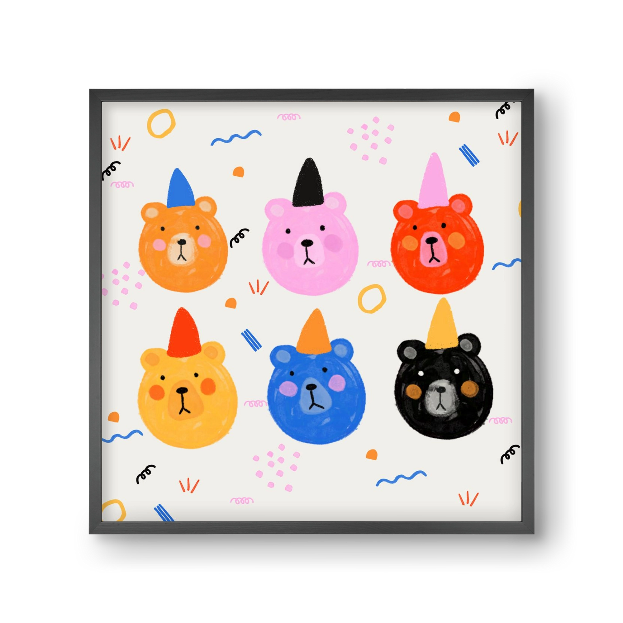 Party Bears , 30x30 cm (30x30 cm), Fekete keret