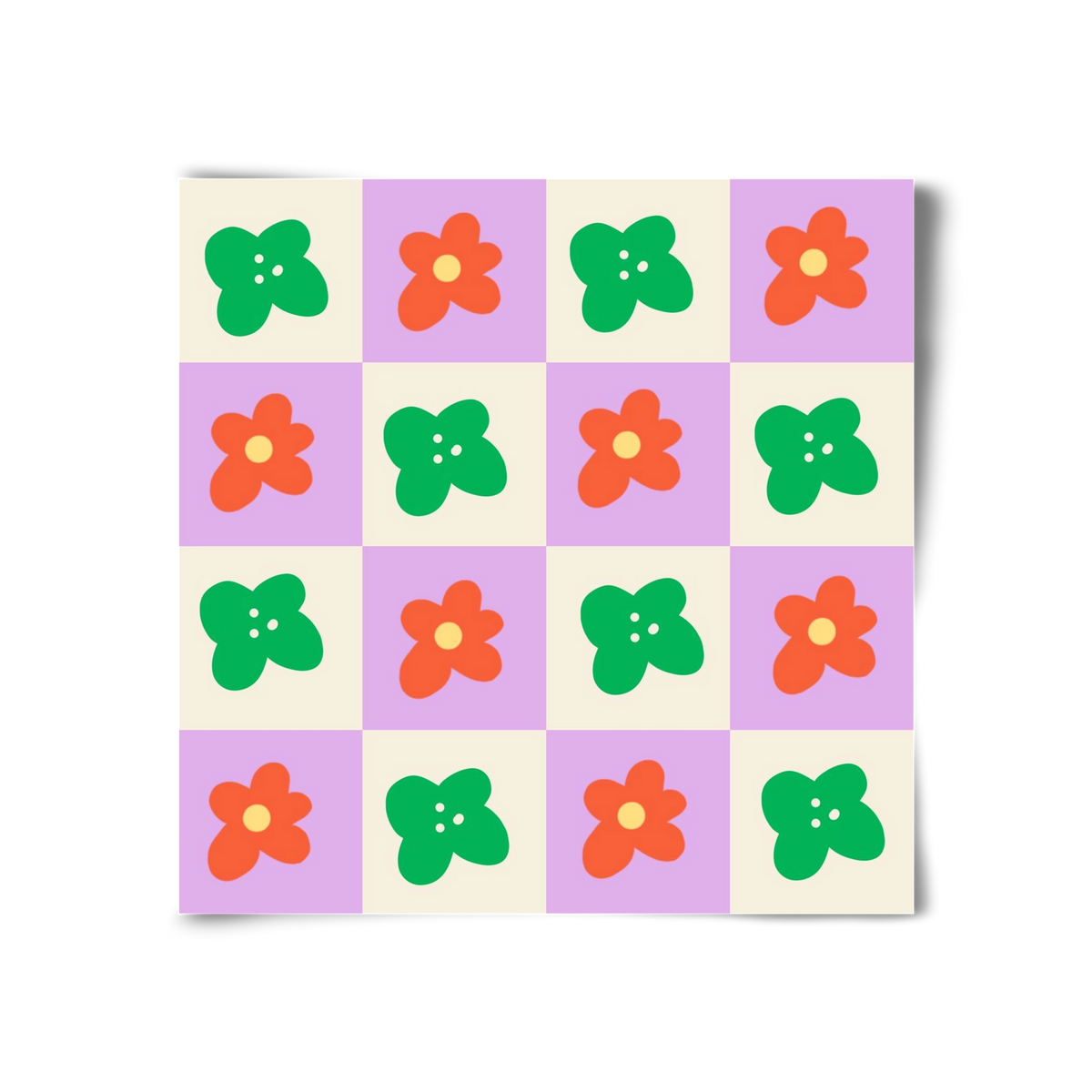 Checkered Flowers , 30x30 cm, Keret nélkül