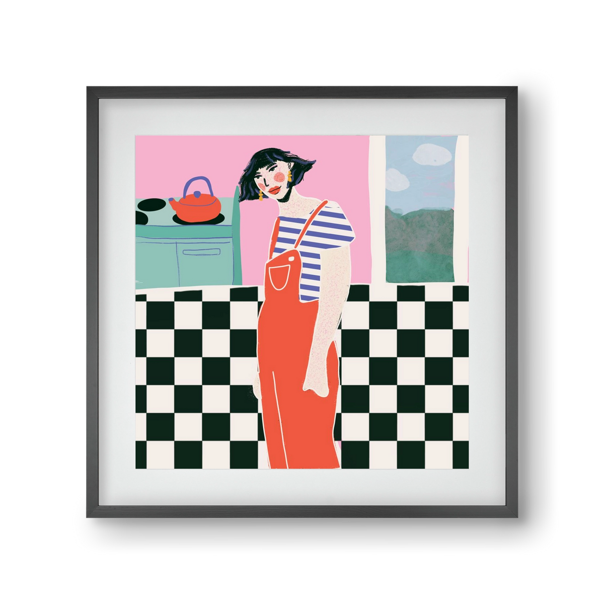 You Look Like You Need A Cuppa, 30x30 cm (20x20 cm), Fekete keret, paszpartuval