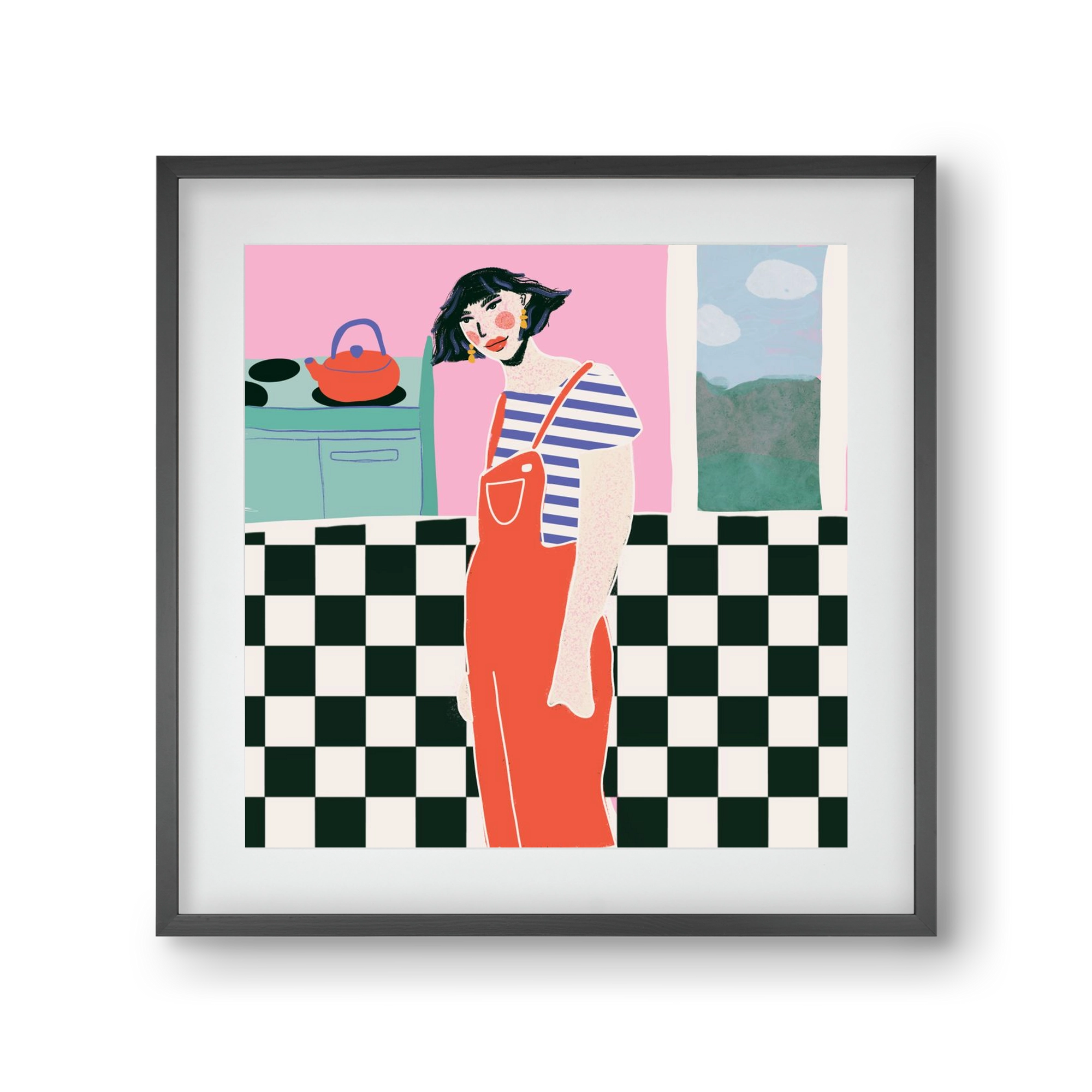 You Look Like You Need A Cuppa, 30x30 cm (20x20 cm), Fekete keret, paszpartuval