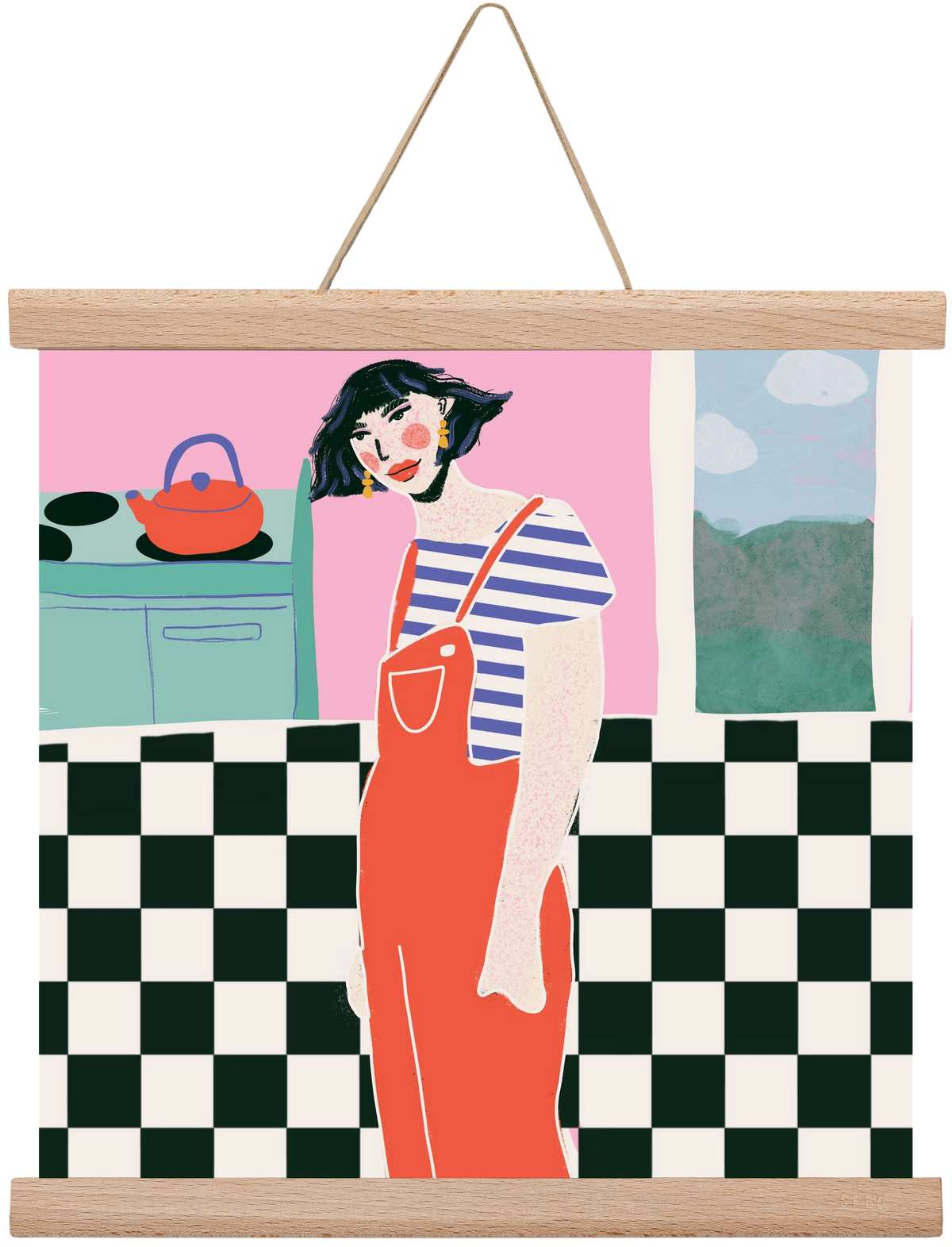 You Look Like You Need A Cuppa, 30x30 cm (30x30 cm), Tölgy akasztó