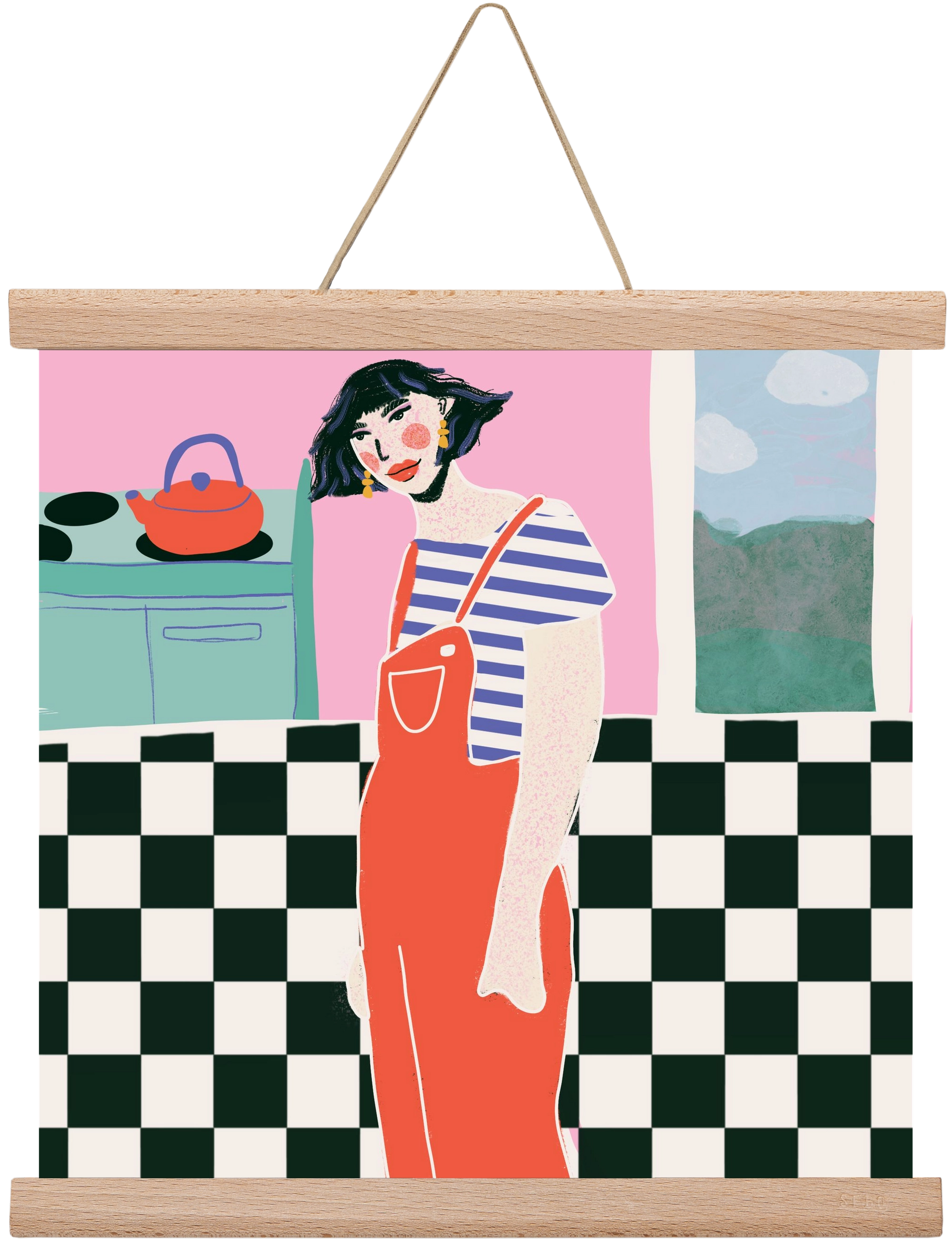 You Look Like You Need A Cuppa, 30x30 cm (30x30 cm), Tölgy akasztó