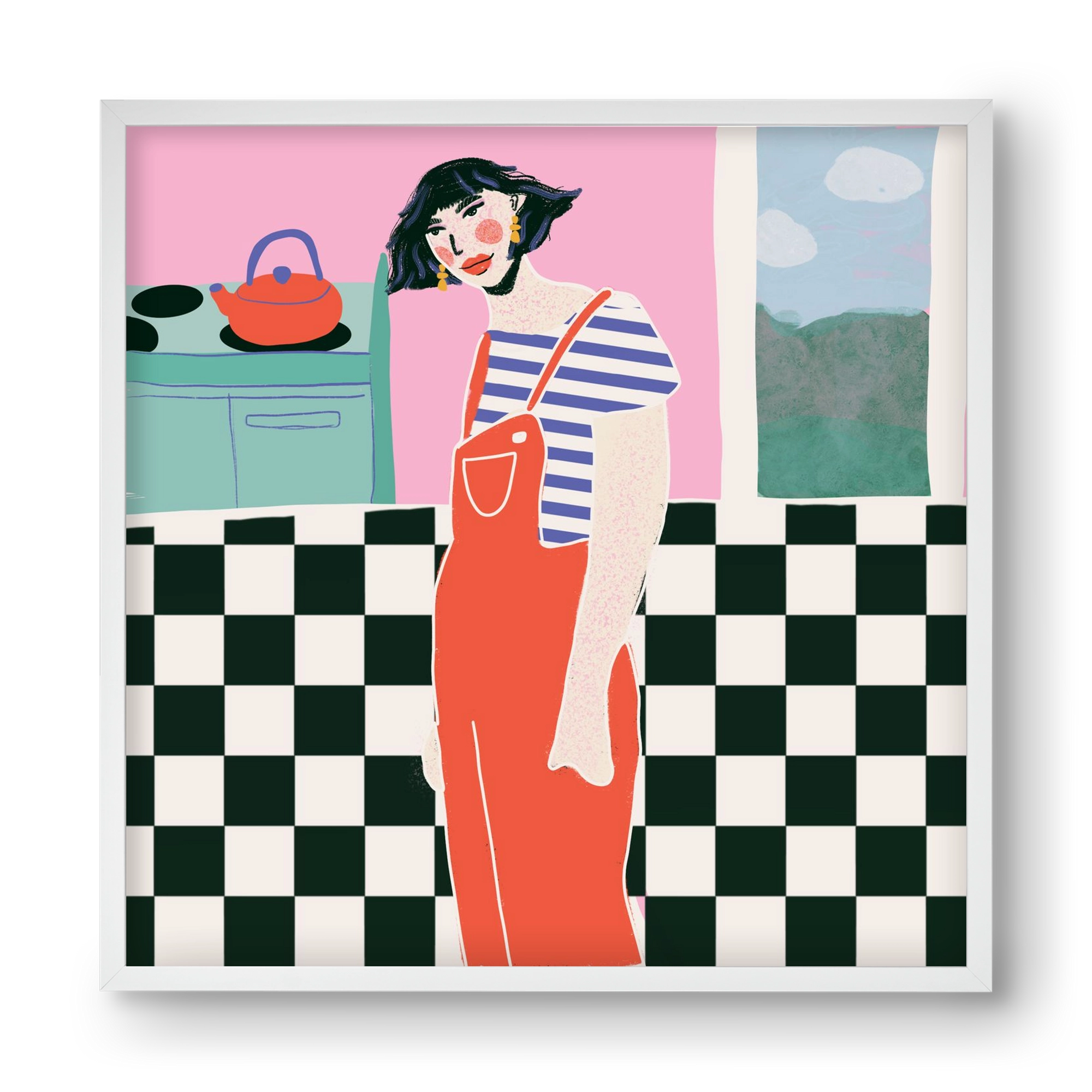 You Look Like You Need A Cuppa, 40x40 cm (40x40 cm), Fehér keret