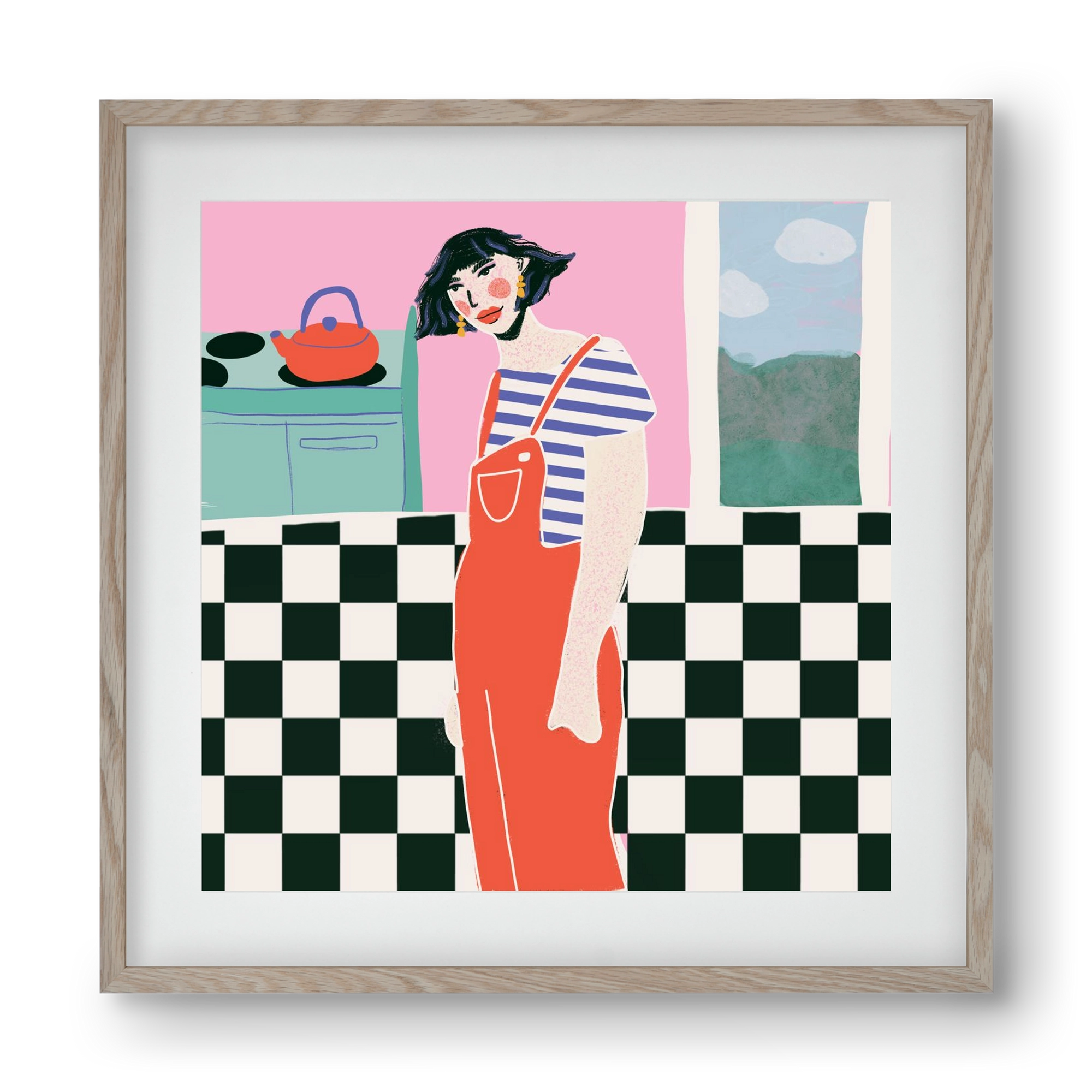 You Look Like You Need A Cuppa, 40x40 cm (30x30 cm), Tölgy keret, paszpartuval