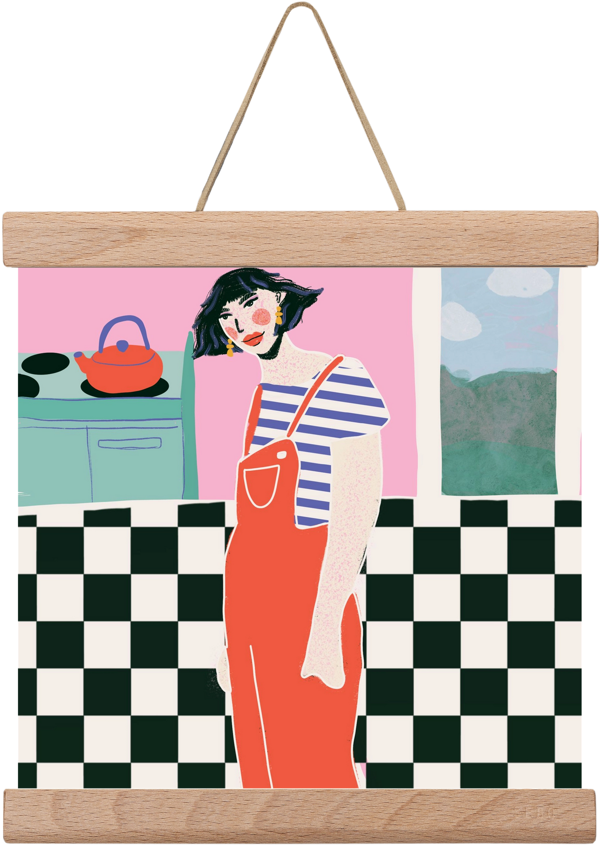 You Look Like You Need A Cuppa, 20x20 cm (20x20 cm), Tölgy akasztó