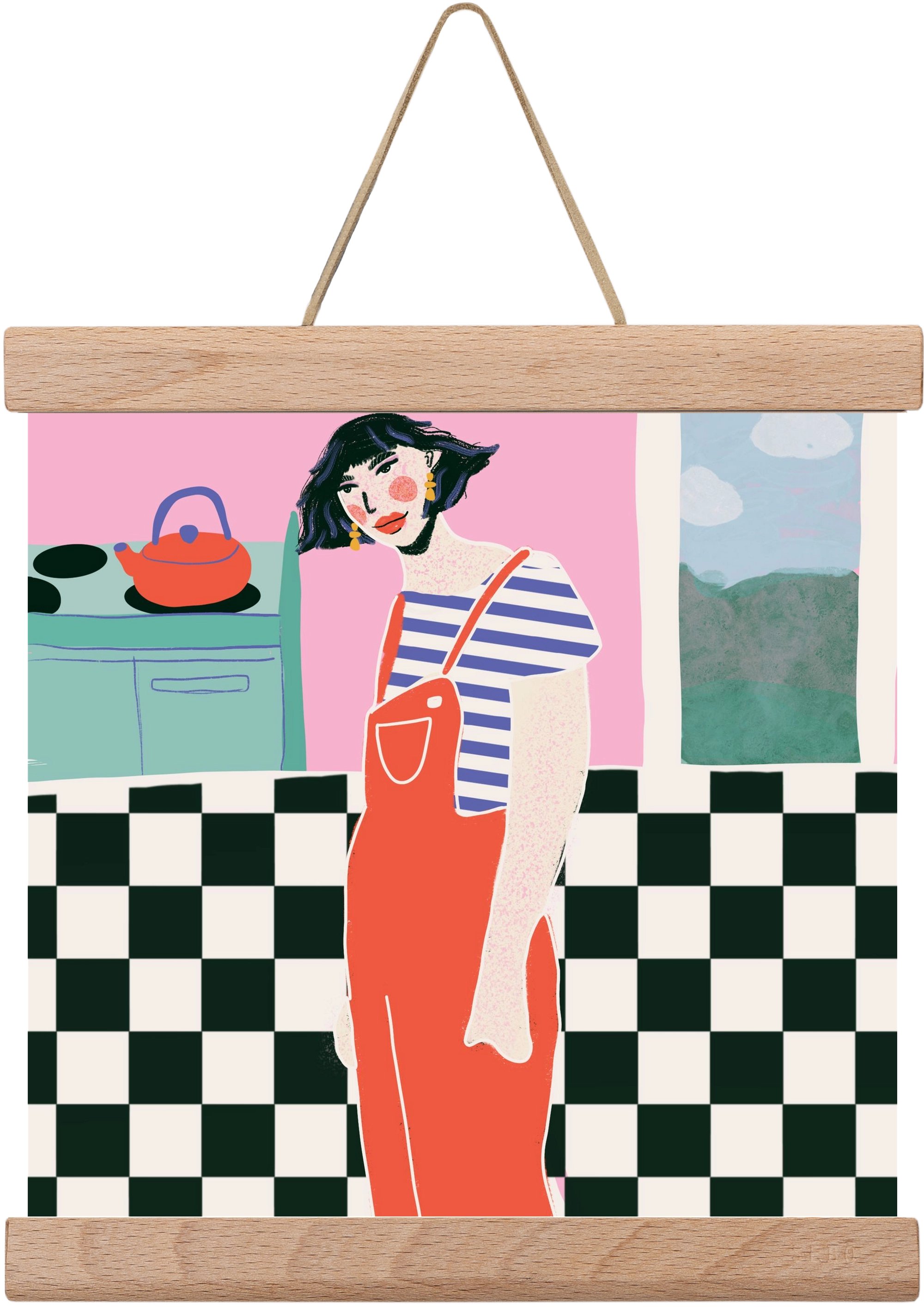 You Look Like You Need A Cuppa, 20x20 cm (20x20 cm), Tölgy akasztó