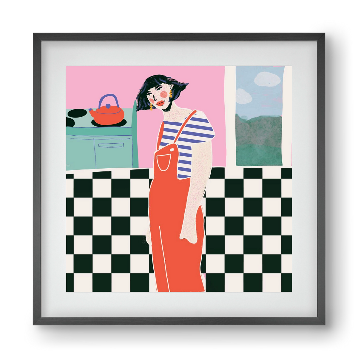 You Look Like You Need A Cuppa, 40x40 cm (30x30 cm), Fekete keret, paszpartuval