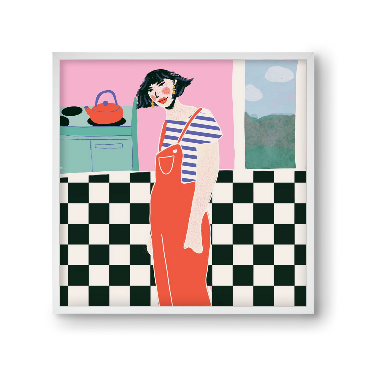 You Look Like You Need A Cuppa, 30x30 cm (30x30 cm), Fehér keret