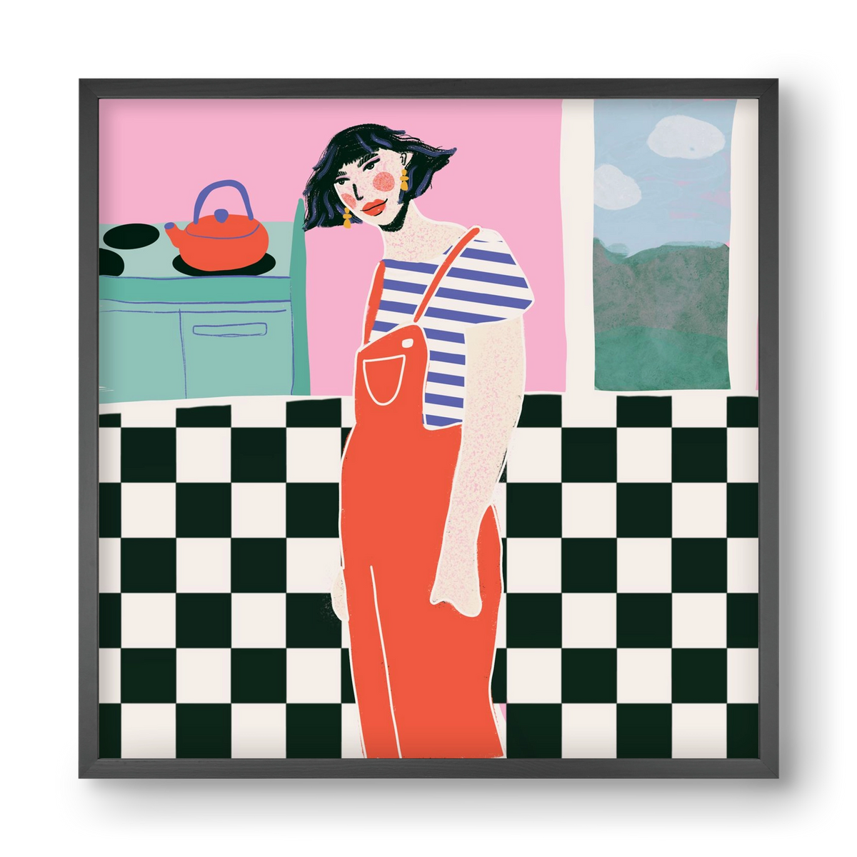 You Look Like You Need A Cuppa, 40x40 cm (40x40 cm), Fekete keret