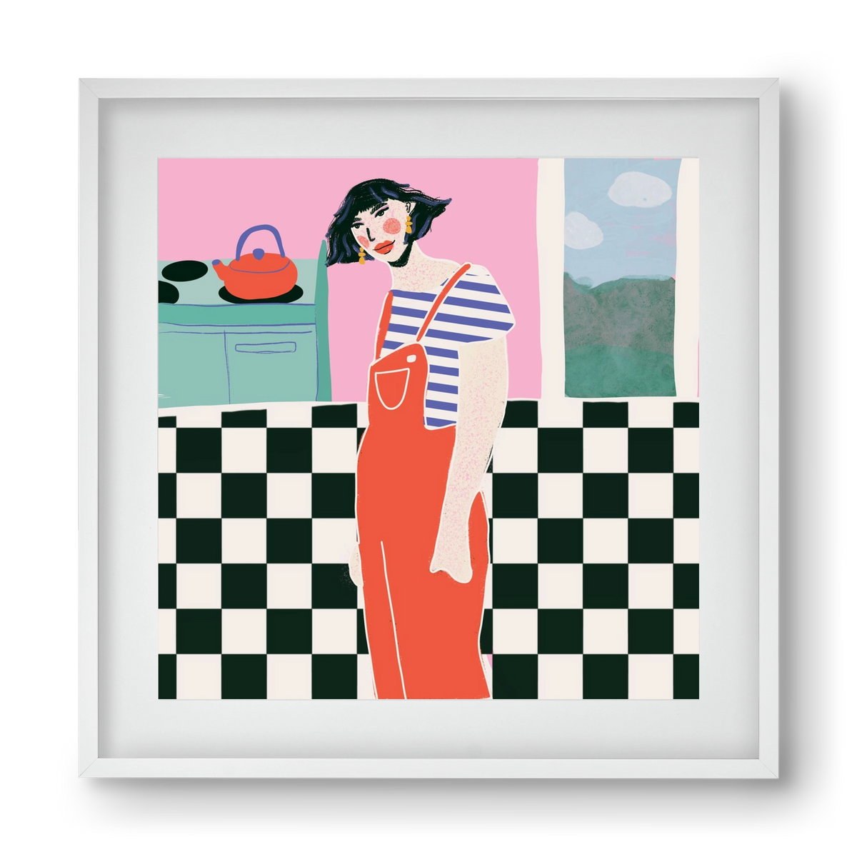 You Look Like You Need A Cuppa, 40x40 cm (30x30 cm), Fehér keret, paszpartuval