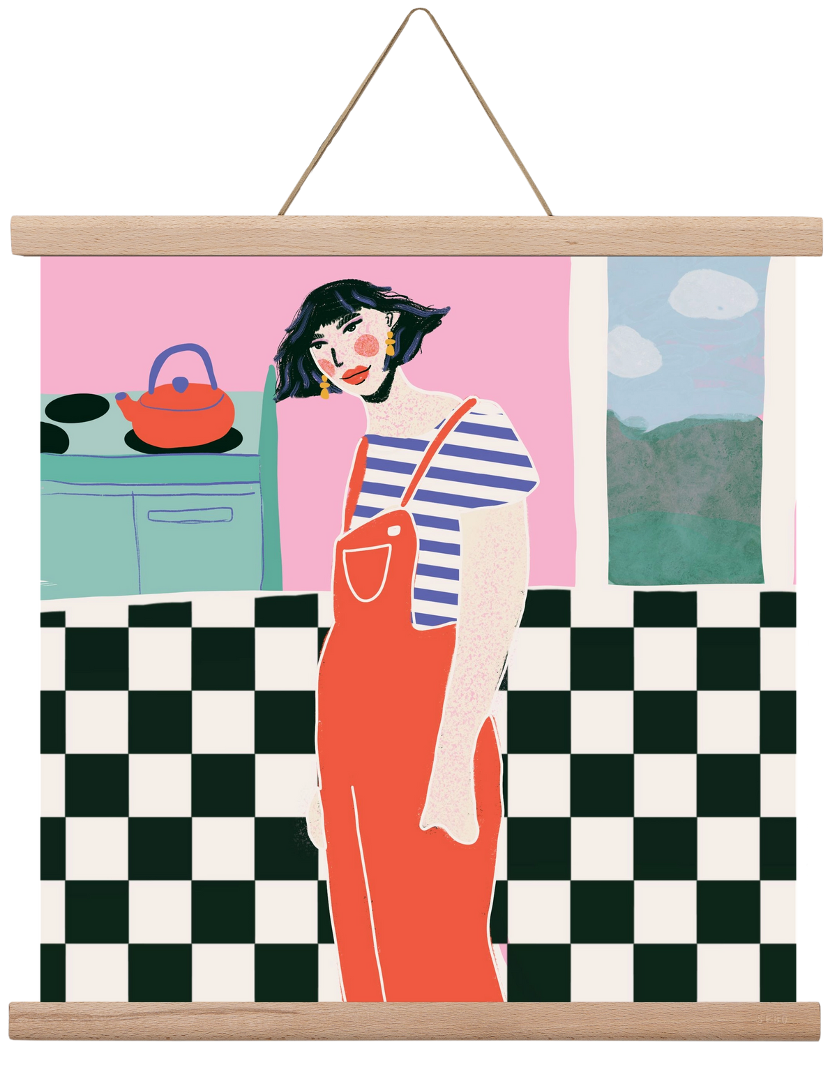 You Look Like You Need A Cuppa, 40x40 cm (40x40 cm), Tölgy akasztó