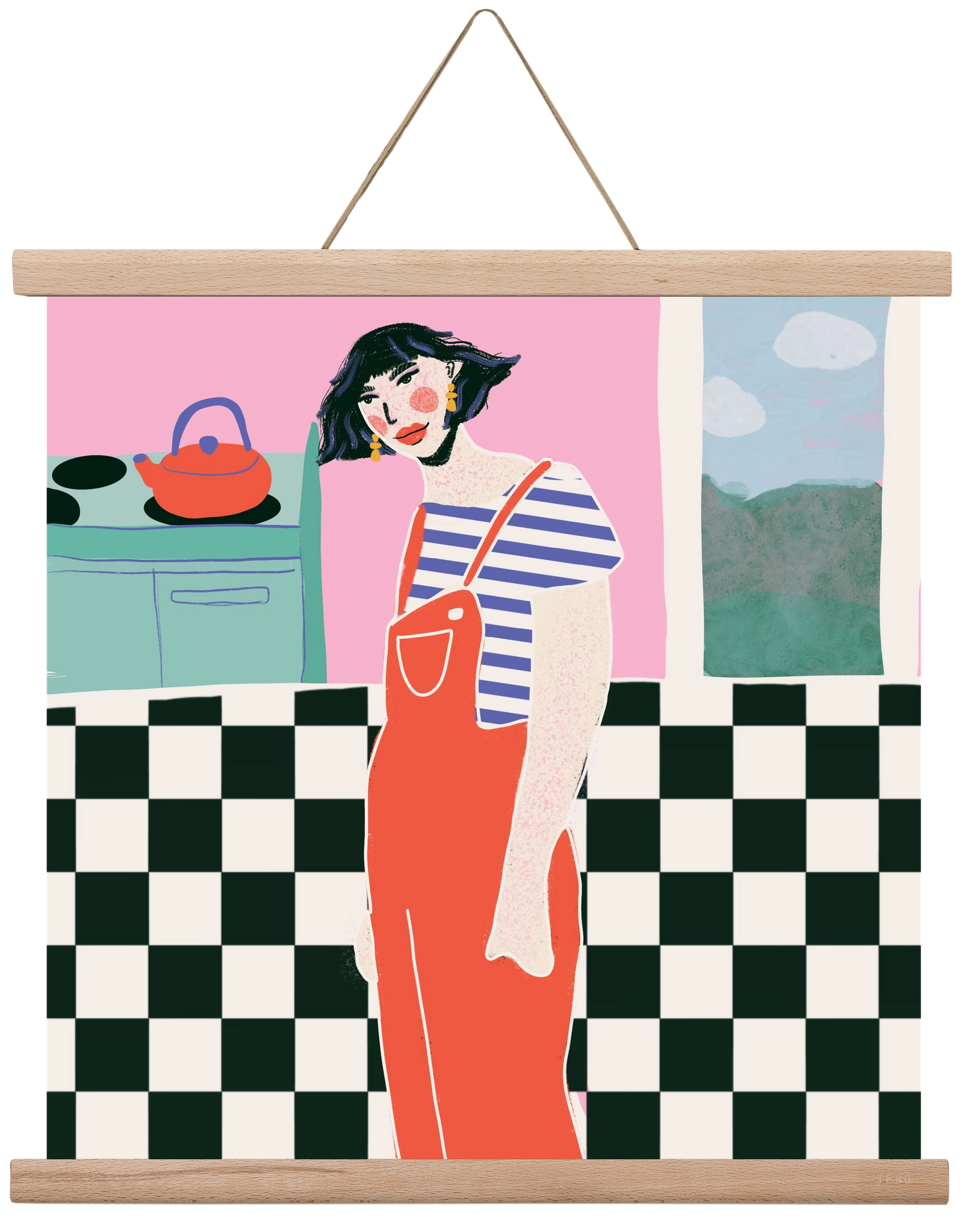 You Look Like You Need A Cuppa, 40x40 cm (40x40 cm), Tölgy akasztó